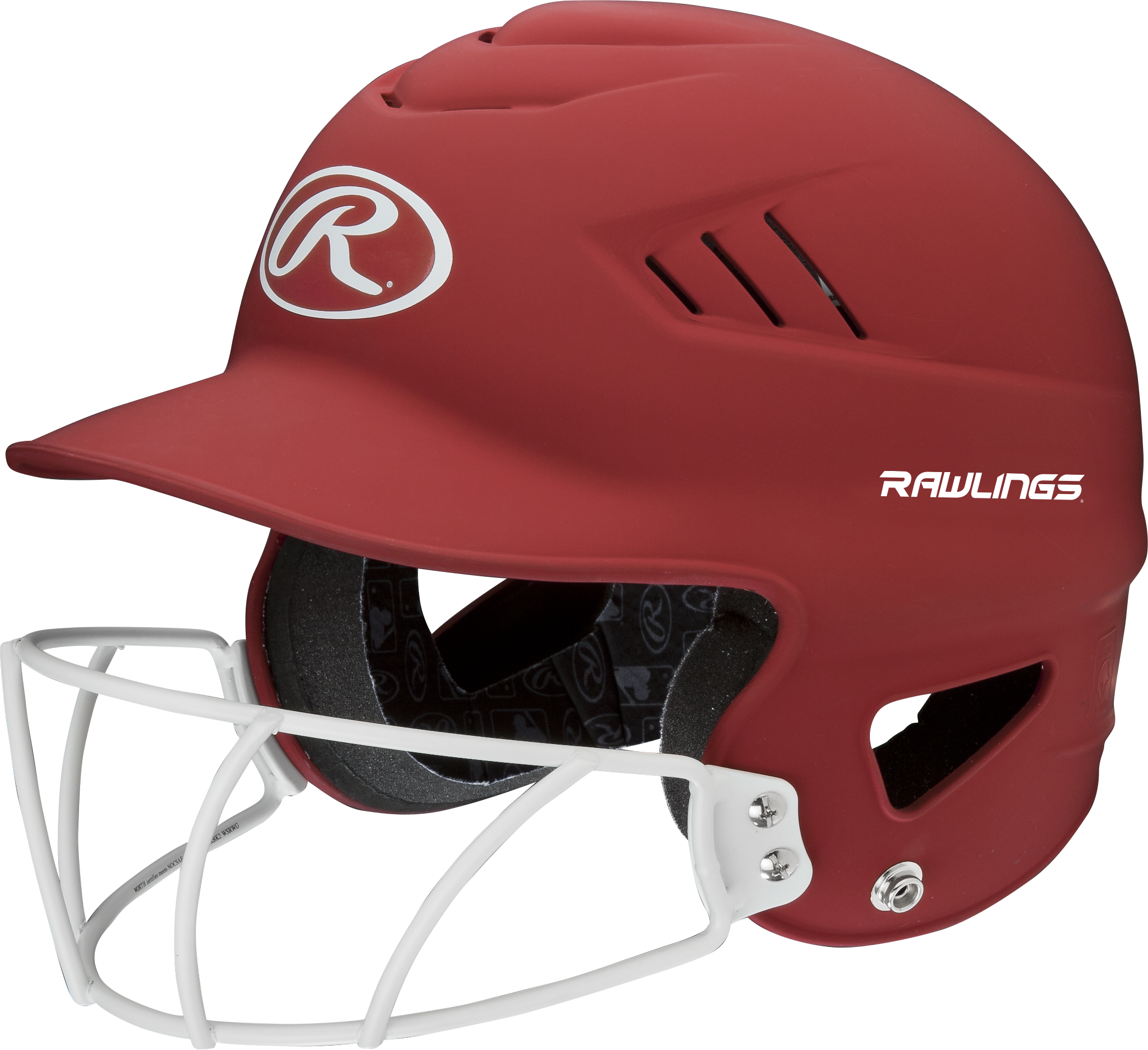 Rawlings Coolflo Highlighter Osfm Batting Helmet With Softball Face Guard - Scarlet