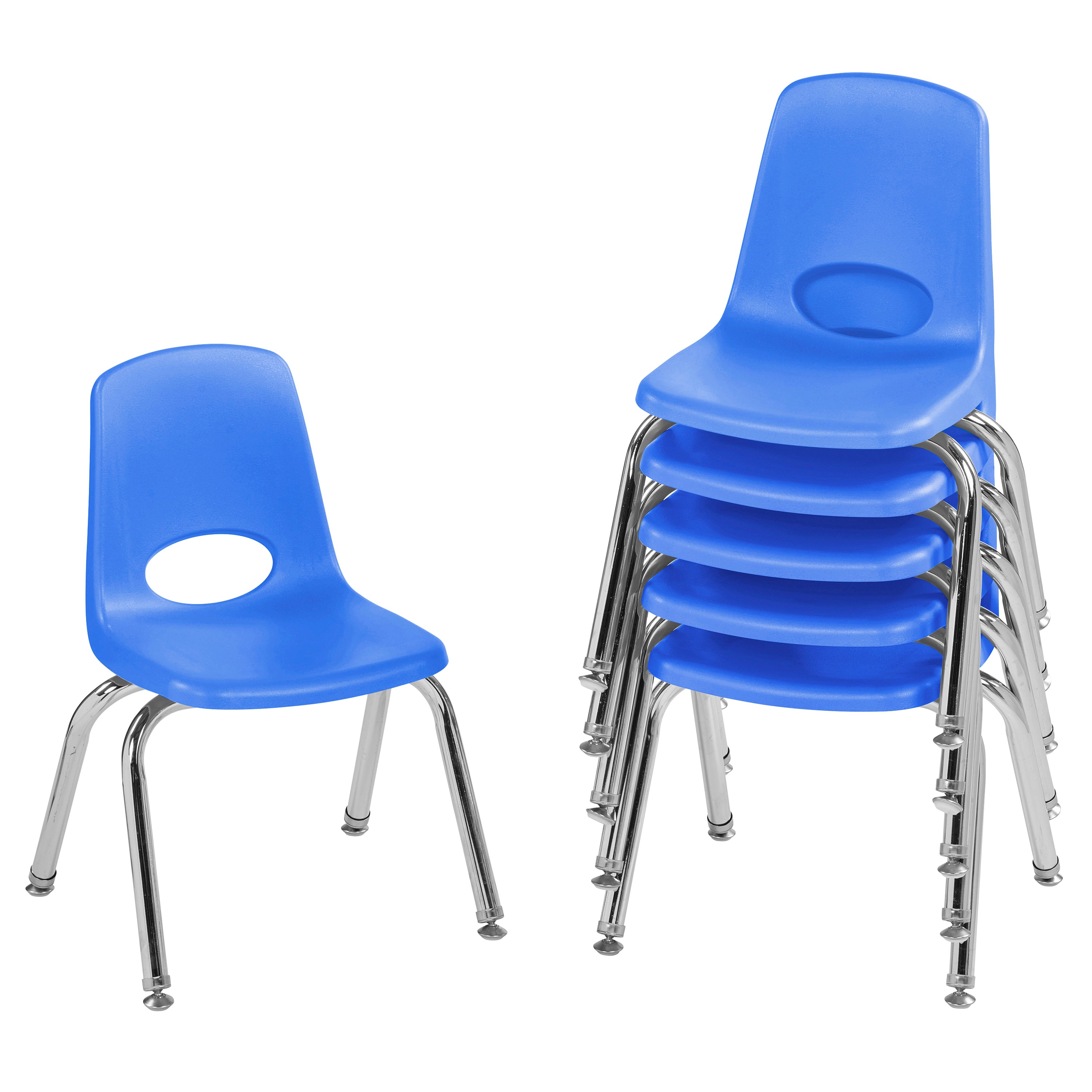 12" Stack Chair with Swivel Glides - Blue