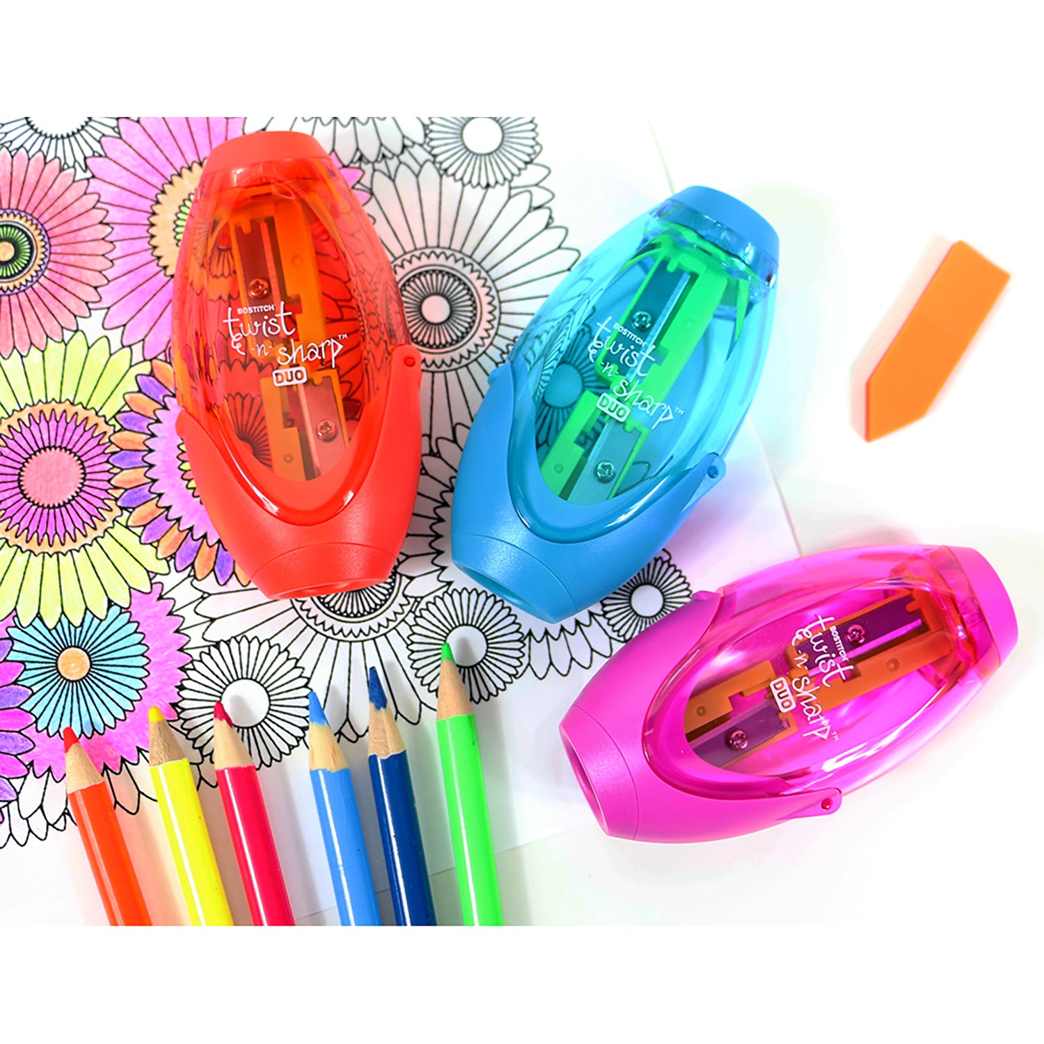 Twist-n-Sharp™ Duo Pencil Sharpener, Assorted Colors