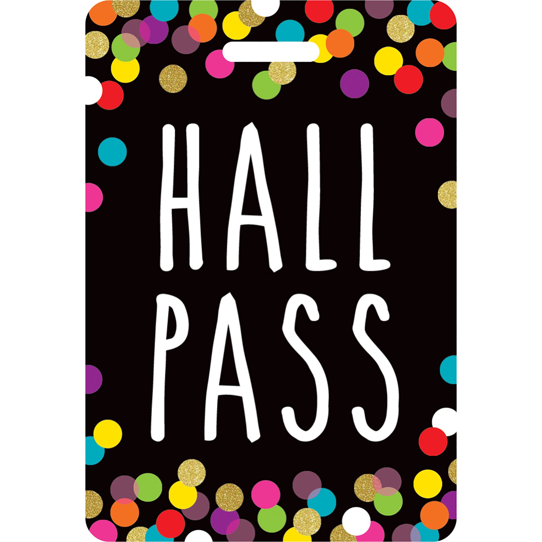 Confetti Hall Pass with Lanyard, Set of 4