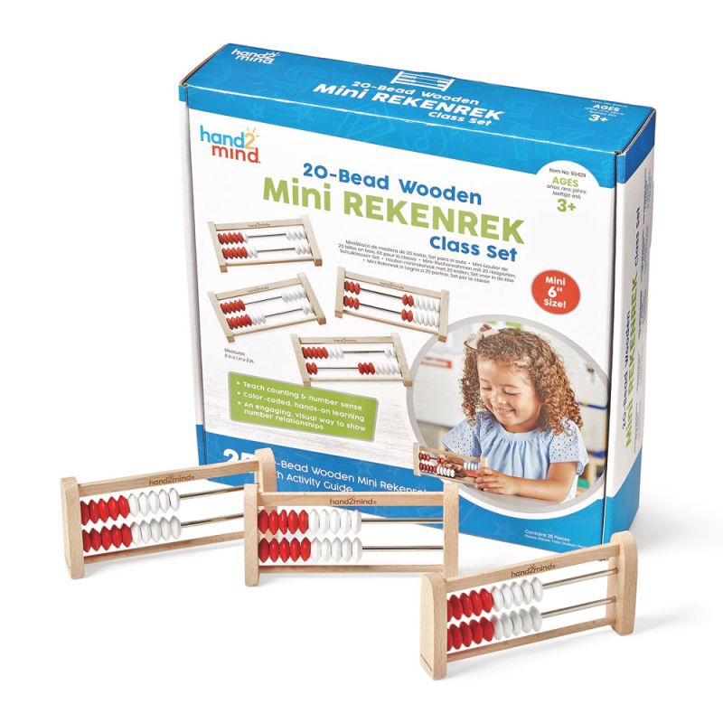 Rekenreks, Mini, 20-Bead, Wd, Cls S/25