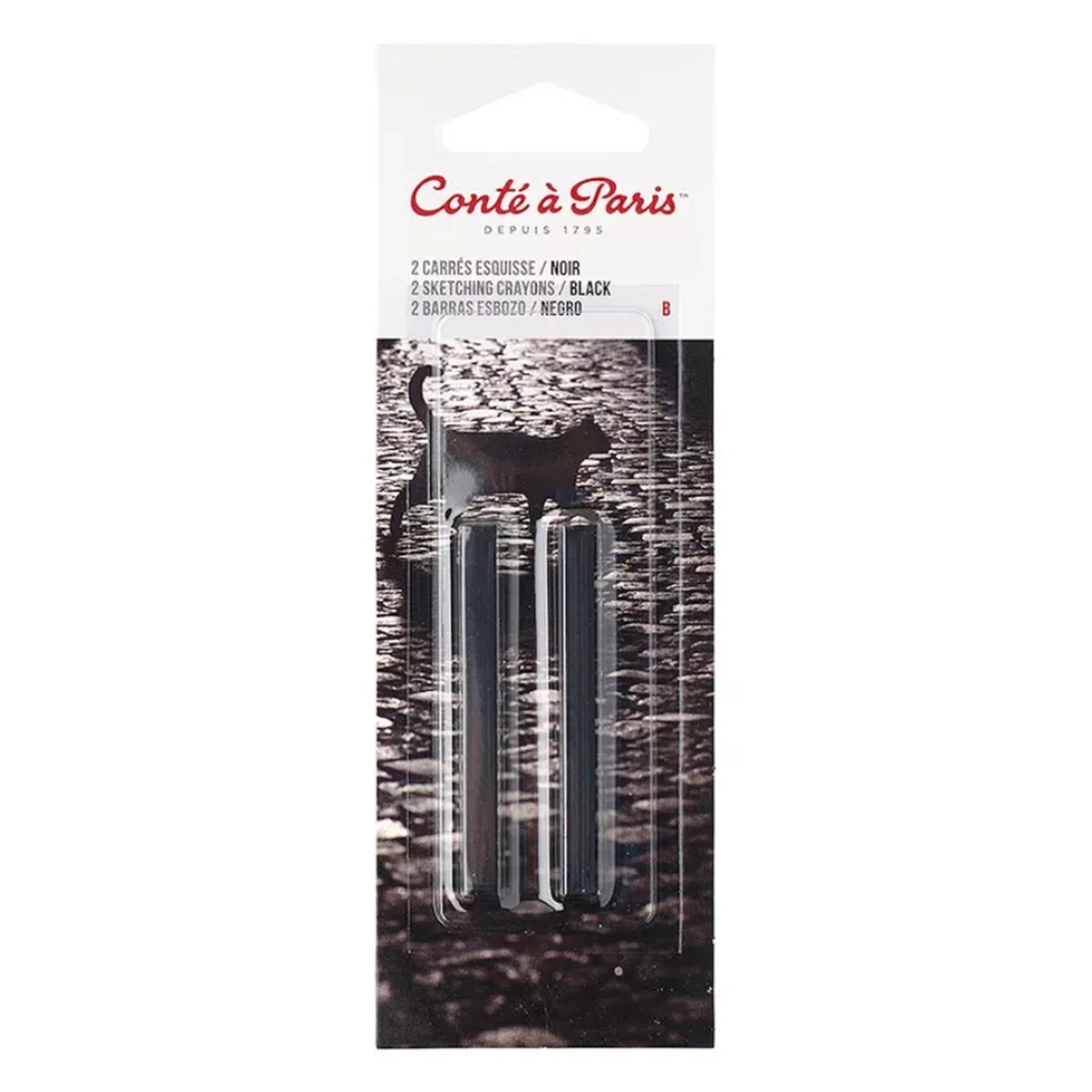 Carrés Esquisse Sketching Crayons, Black B (2460 / B), Pack of 2