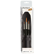 COSMOTOP-SPIN Pocket Travel Brush, Synthetic, Watercolor, Round, Series 1573, 3 Brush Set