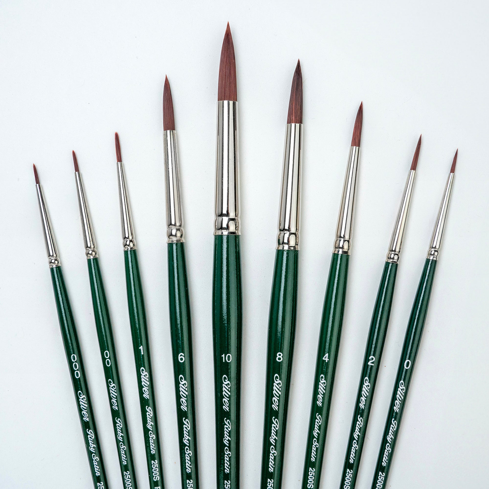 Ruby Satin Rounds, 9 Brushes