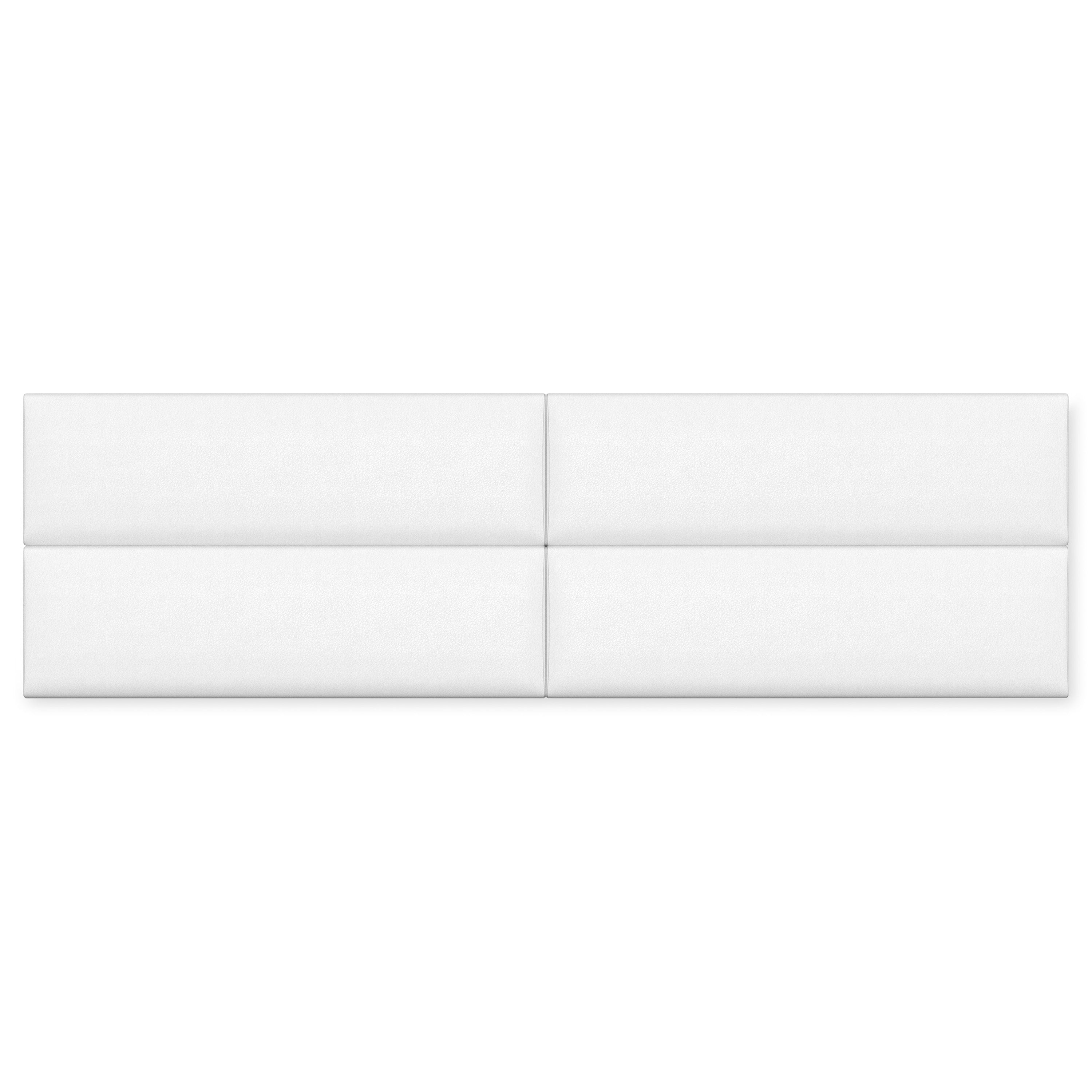 Jaxx Panelist Modern Padded Headboard – Set of 4 Wall Mounted Panels (Each 11.25" x 38") - King, Vegan Leather, Bristle Blue