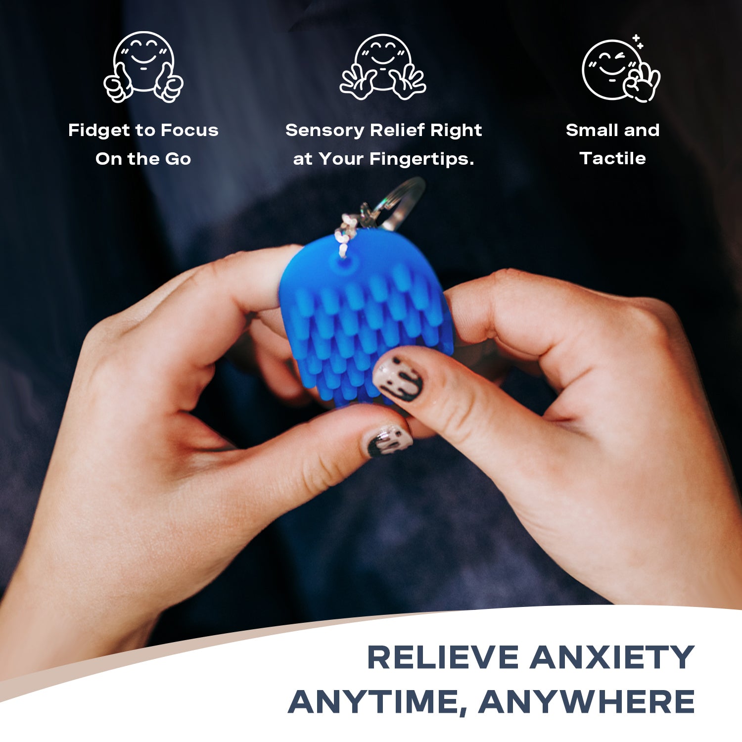 Fidget Keychain, Blue