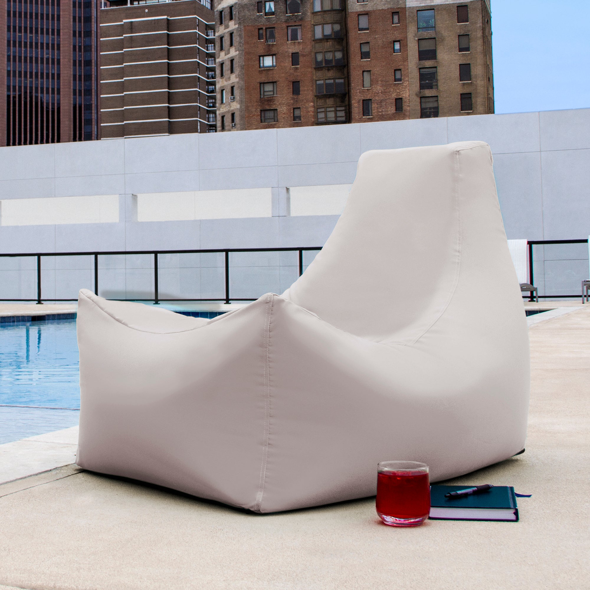 Jaxx Juniper Outdoor Bean Bag Patio Chair & Poolside Lounge, White
