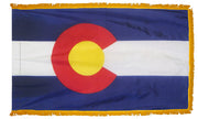 Colorado State Flag 3x5 ft. Nylon with Pole Sleeve and Gold Fringe for Parades, and Indoor Display