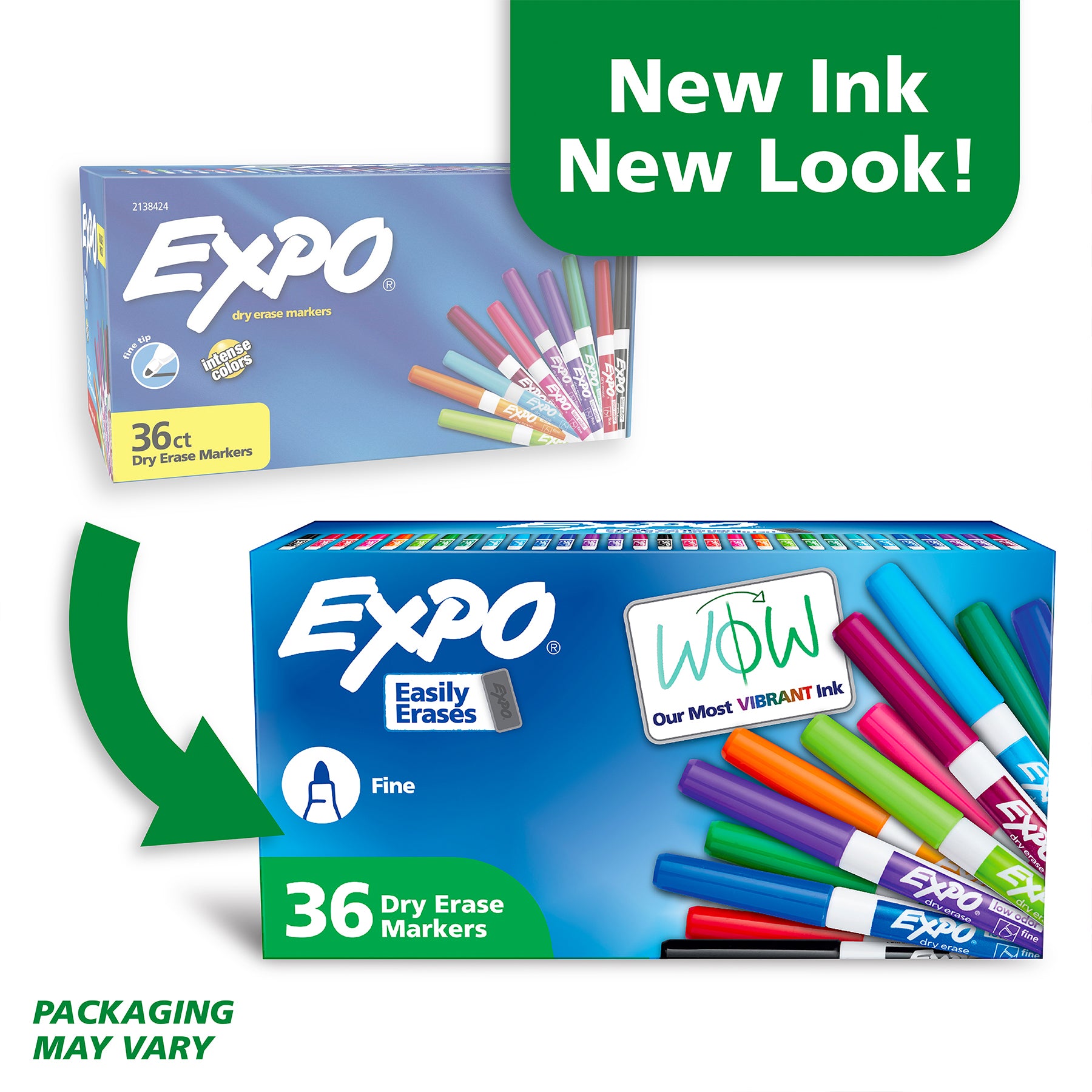 Dry Erase Markers, Whiteboard Markers with Low Odor Ink, Fine Tip, Assorted Vibrant Colors, 36 Count