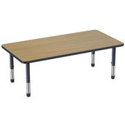 30" x 60" Rectangle Thermofused Activity Table with Adjustable Chunky Legs - Pasadena Oak/Navy