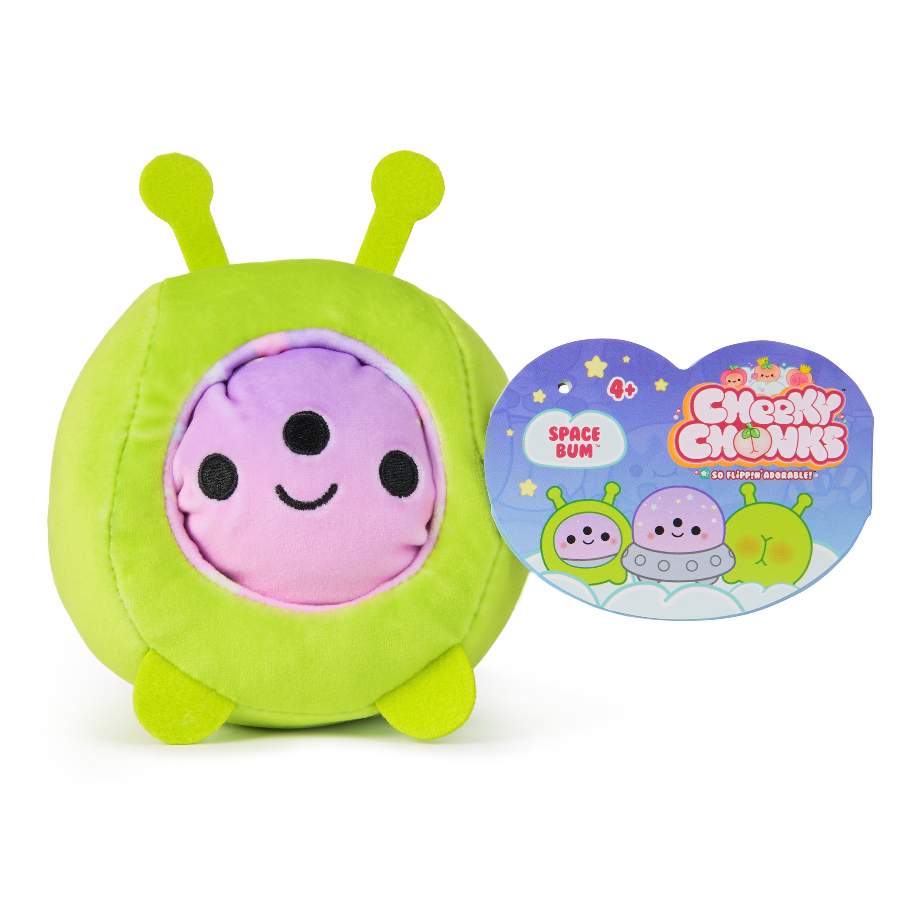 Cheeky Chonks Snacky Seats CDU, 4.5” Reversible Plush Toys Assorted Styles