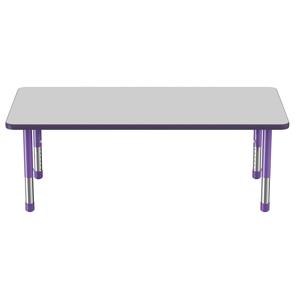 30" x 60" Rectangle T-Molding Activity Table with Adjustable Chunky Legs - Gray/Purple