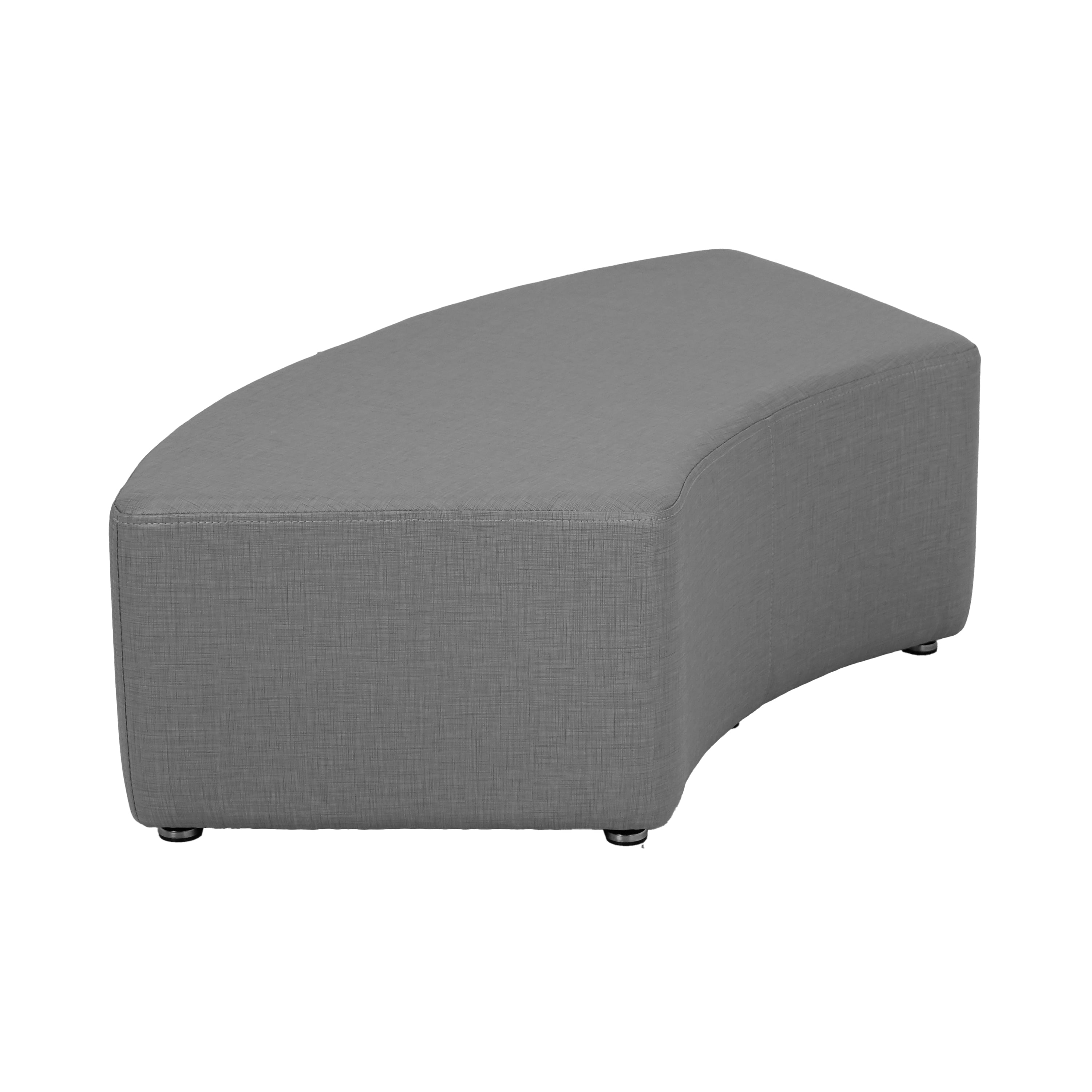 Pro Series Upholstered S Curve Ottoman 12" Height, 3-Piece - Slate Gray Crosshatch