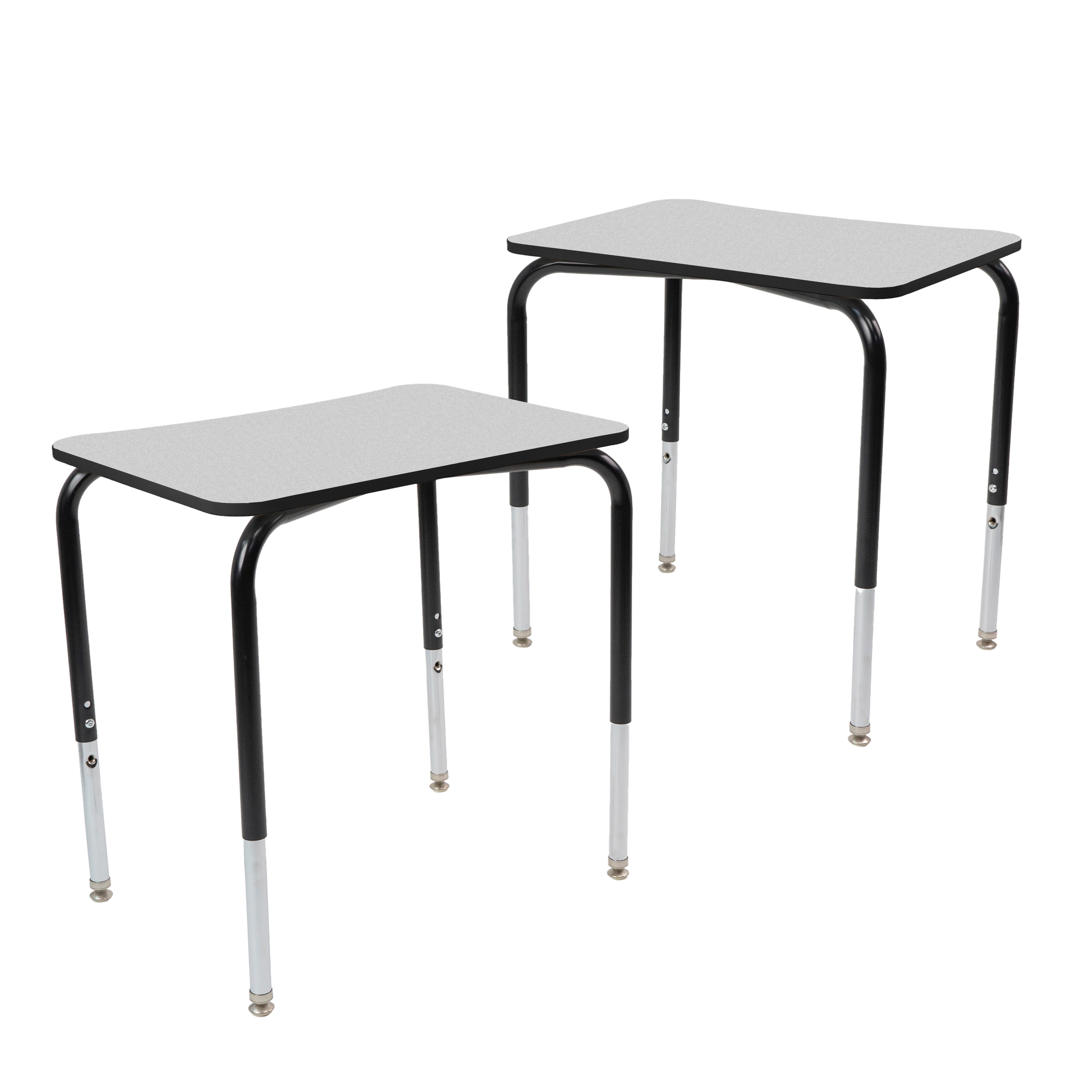 18" x 24" Belly Curve Open Front Desk, 2-pack - Gray/Black