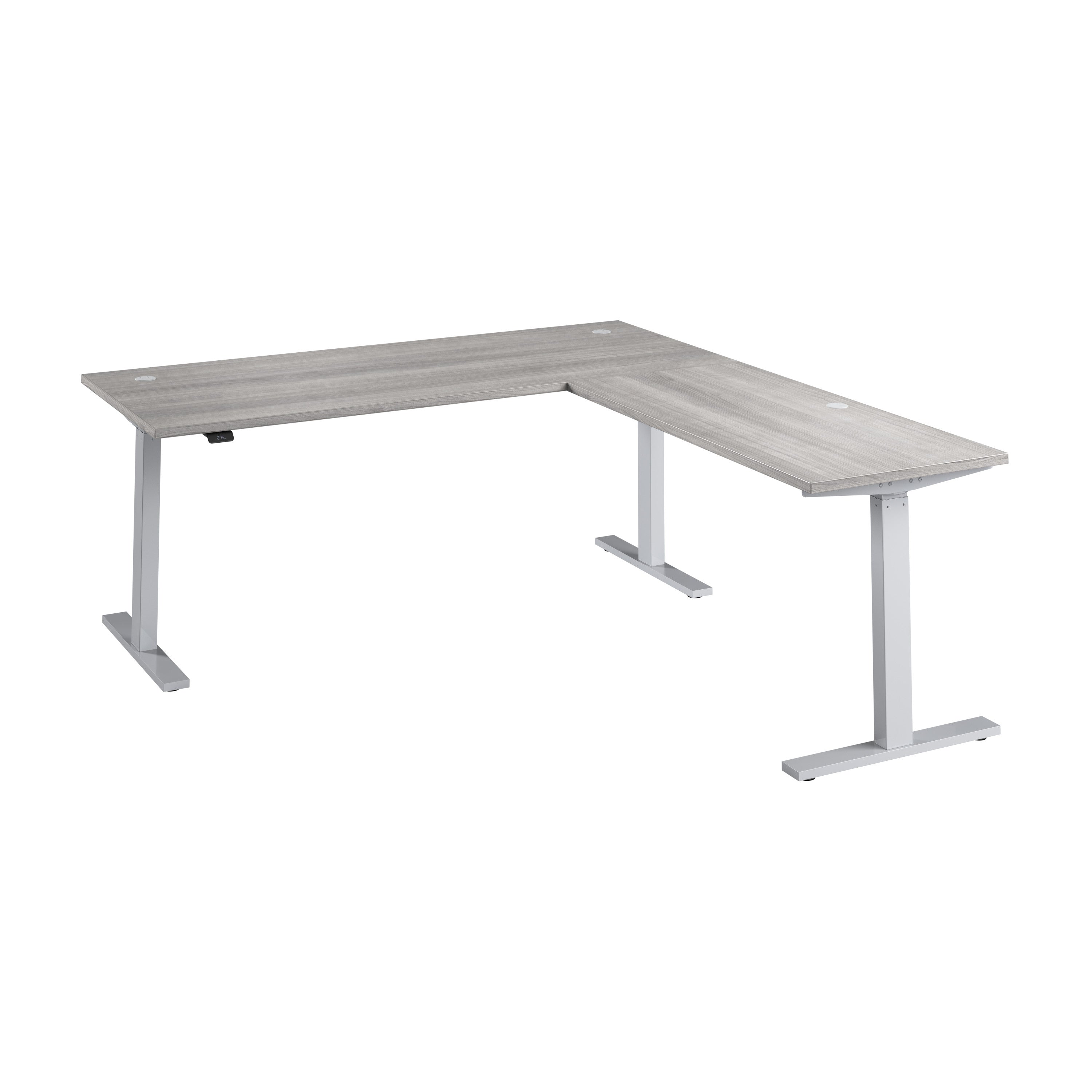 Bush Business Furniture Move 60 Series 72W Height Adjustable L Shaped Standing Desk in Platinum Gray with Metallic Gray Base - 71.02" Width x 76.97" Depth x 27.44" Height