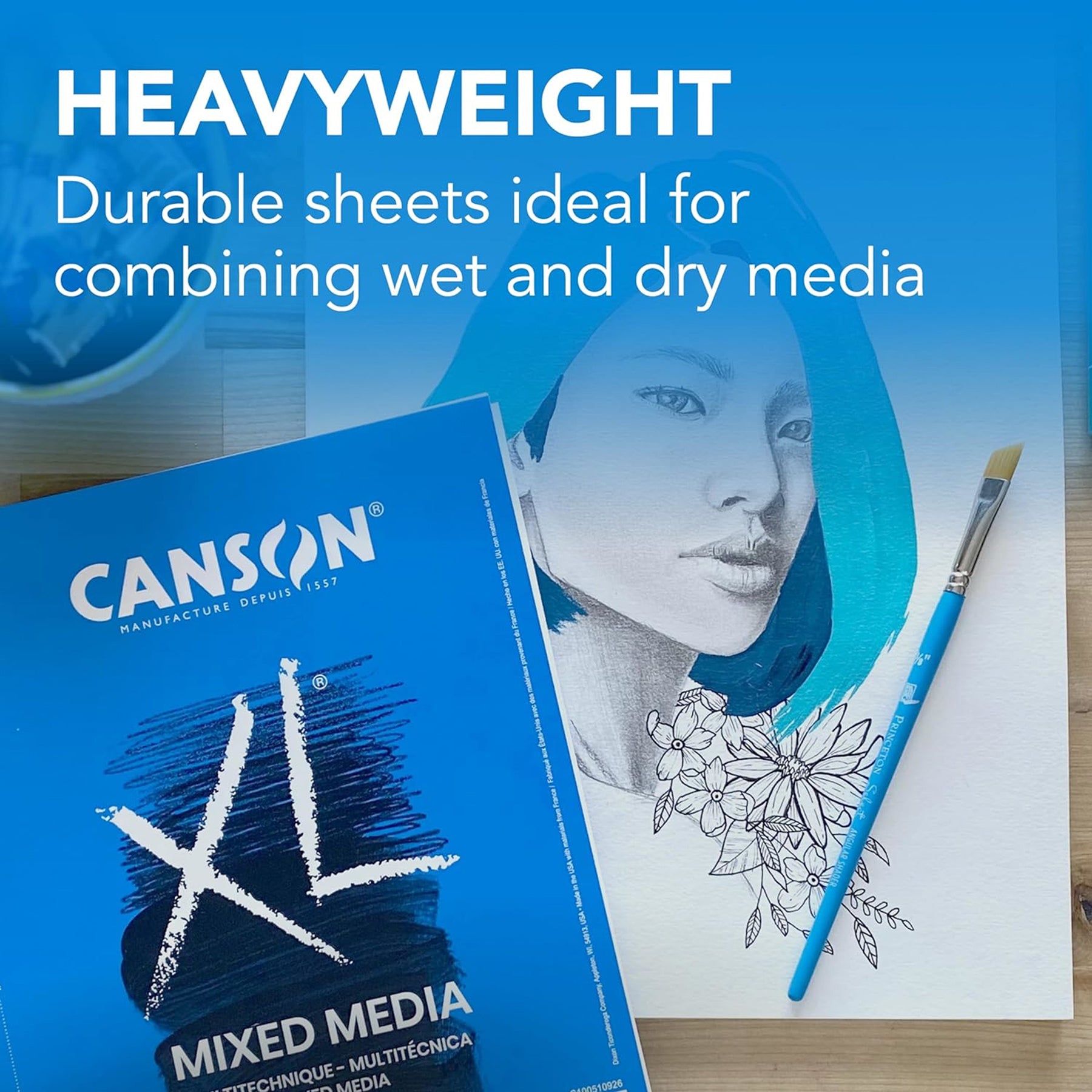 XL Series Mixed Media Pad, Side Wire Binding, 60 Sheet, 5.5x8.5 inch, 1 Count