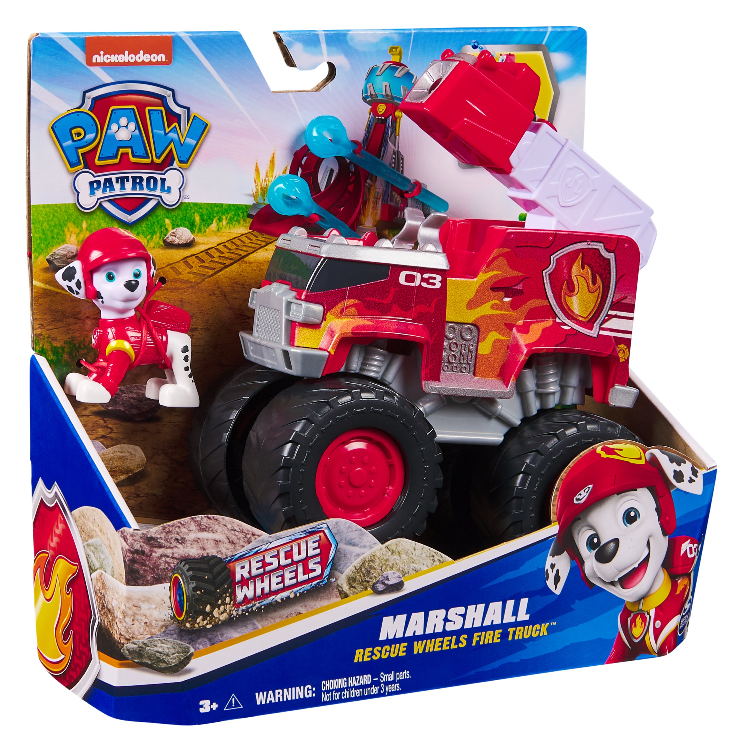 PAW Patrol: Rescue Wheels Marshall’s Firetruck, Toy Truck with Projectile Launcher and Collectible Action Figure, Kids Toys for Boys & Girls Ages 3+