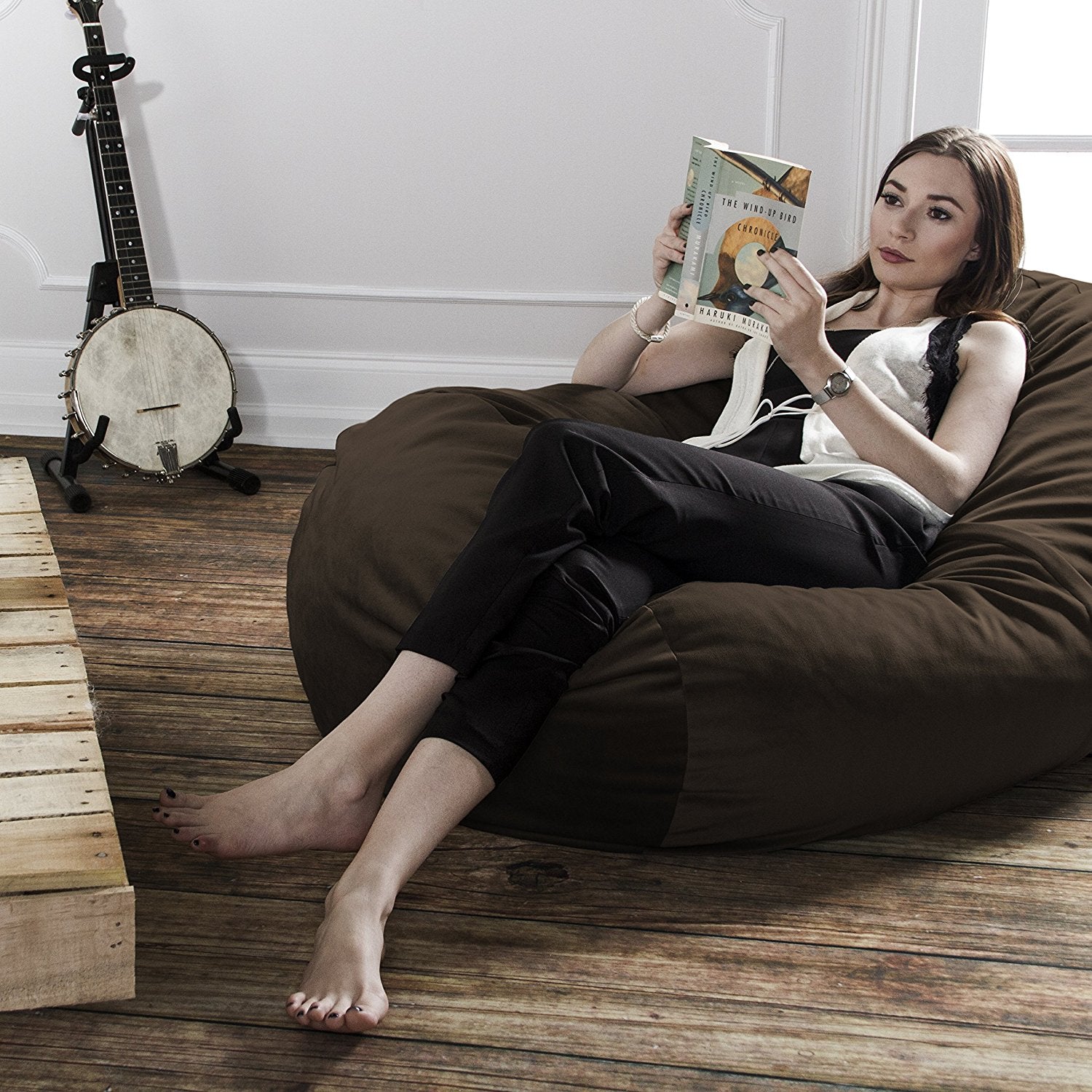 Jaxx Sofa Saxx 4-foot Bean Bag Lounger, Chocolate