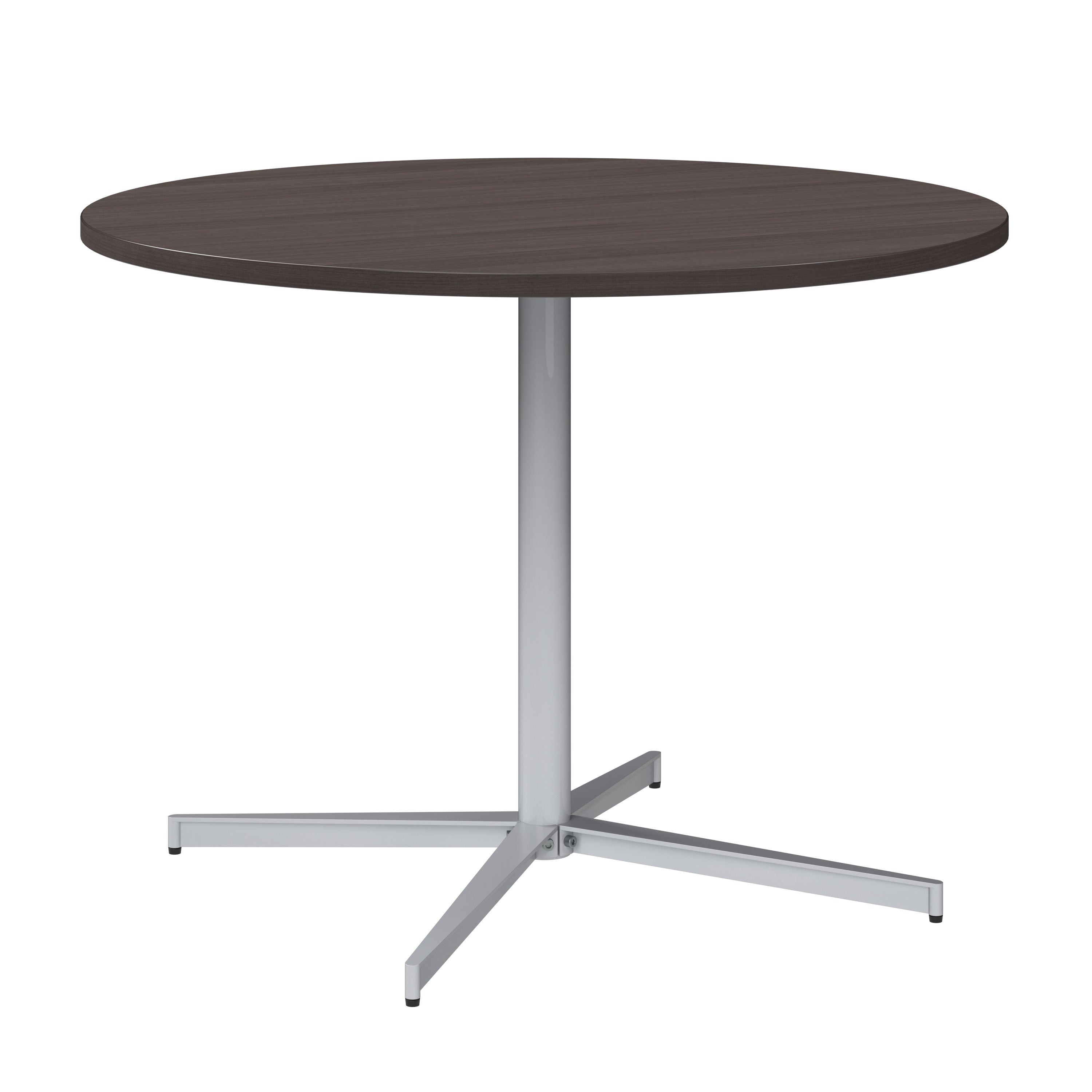 Bush Business Furniture 42-inch Round Conference Table with Metal Base in Storm Gray - 41.38" Width x 41.38" Depth x 30.33" Height
