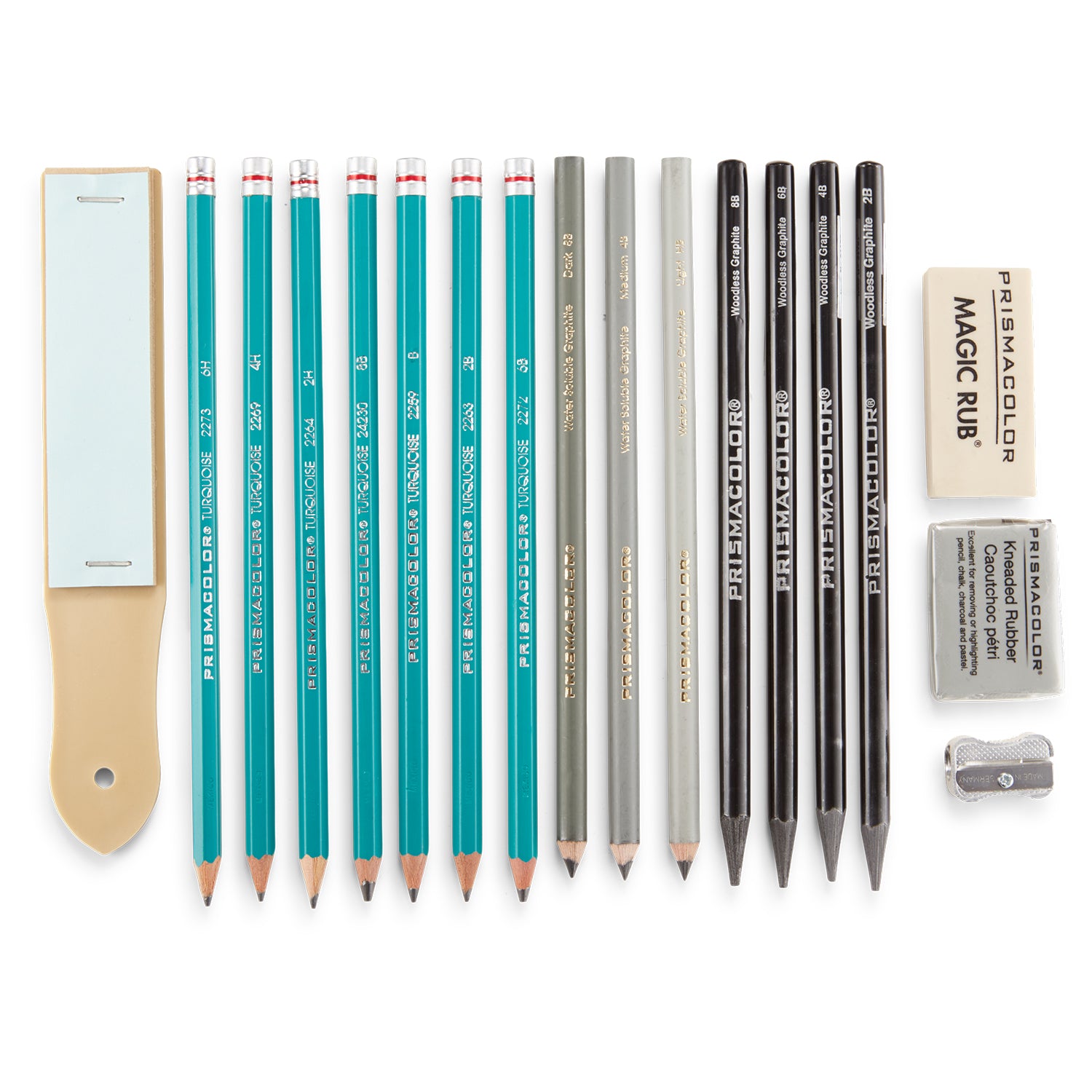 Premier® Graphite Drawing Pencils with Erasers & Sharpeners, 18-Piece Set