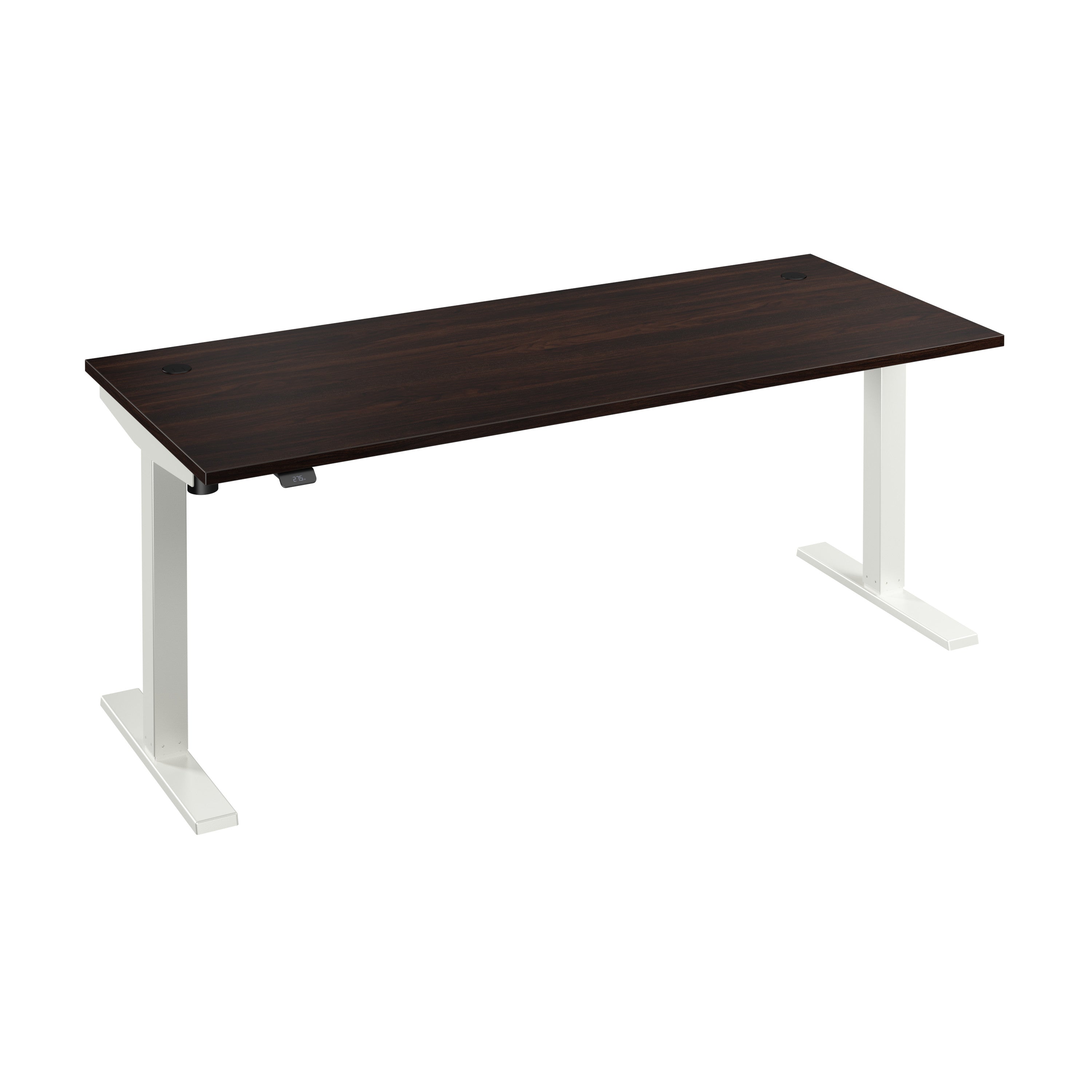 Bush Business Furniture Move 40 Series 72W x 30D Electric Height Adjustable Standing Desk in Black Walnut with White Base - 71.02" Width x 29.37" Depth x 28.17" Height