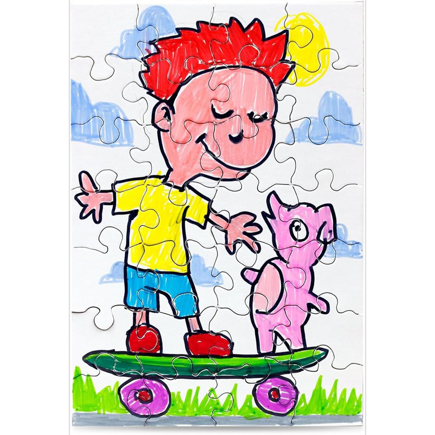 Blank Puzzle - 28pcs, 5.5"x8", 24 puzzles *(28MB24W)