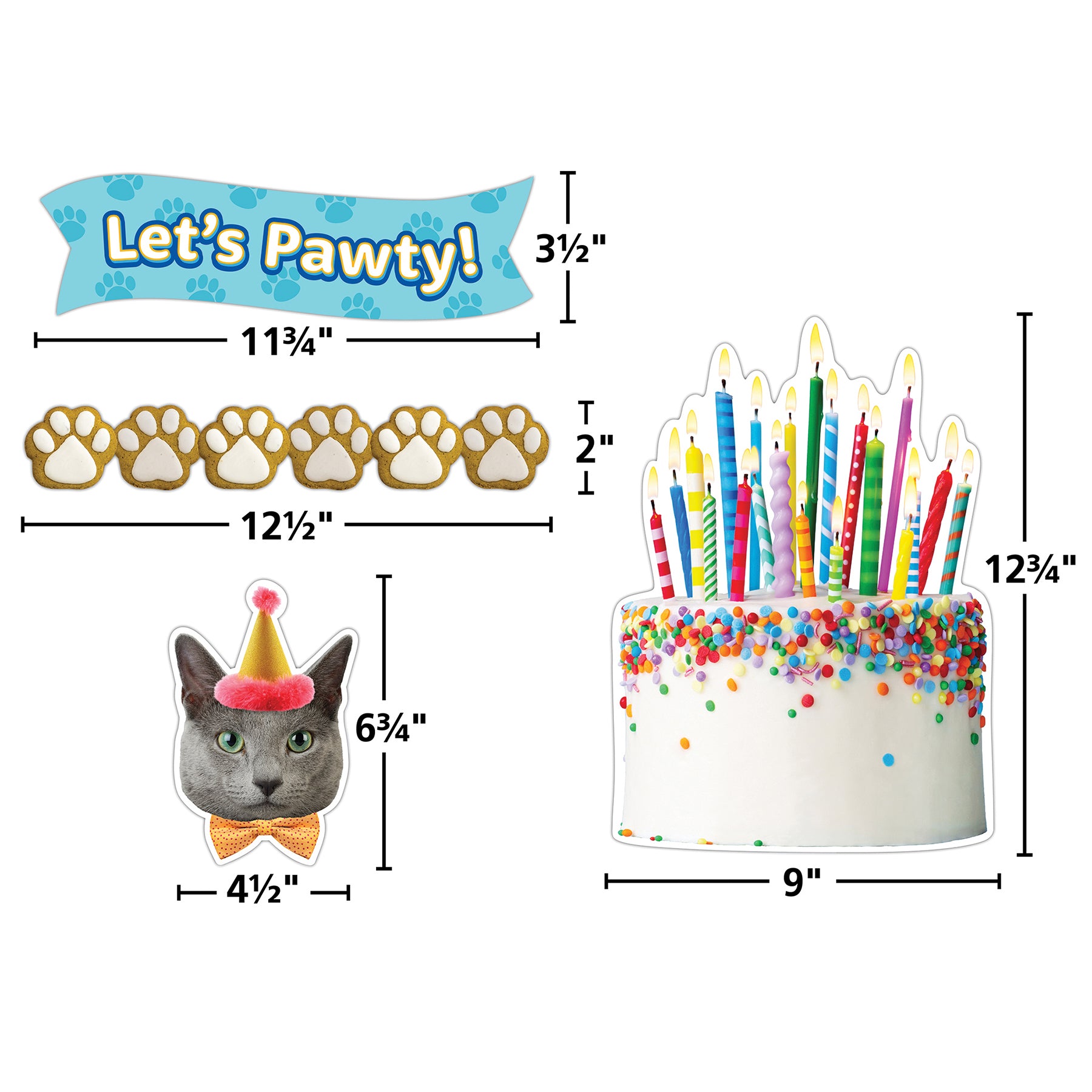 Cats and Dogs Happy Birthday Create & Decorate Quick Kit, 95 Pieces