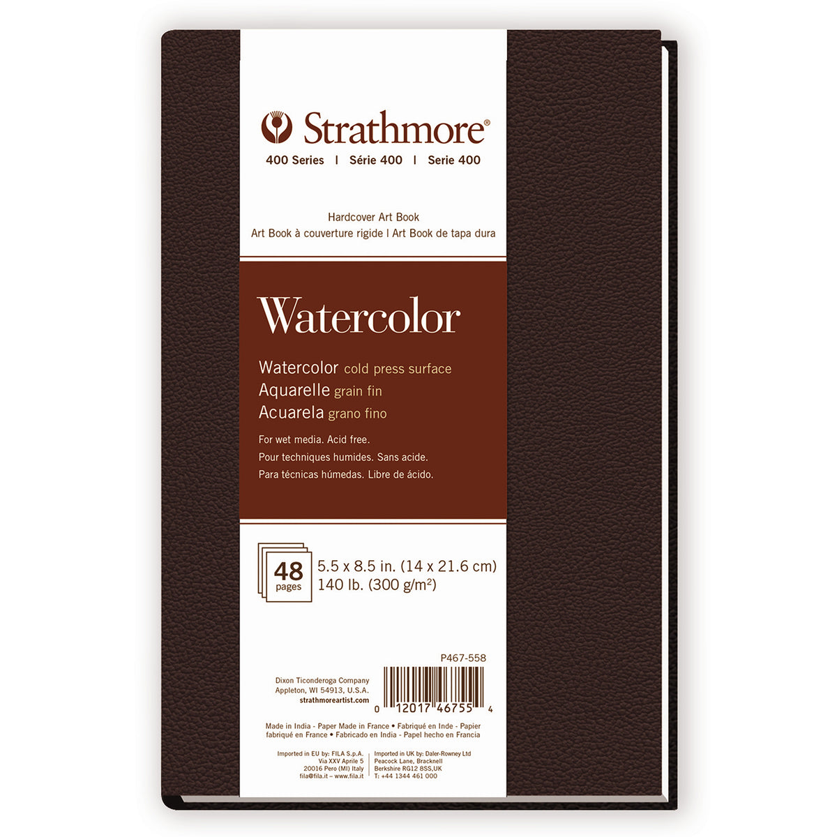 WATERCOLOR BOOK 5.5X8.5 BROWN HARD