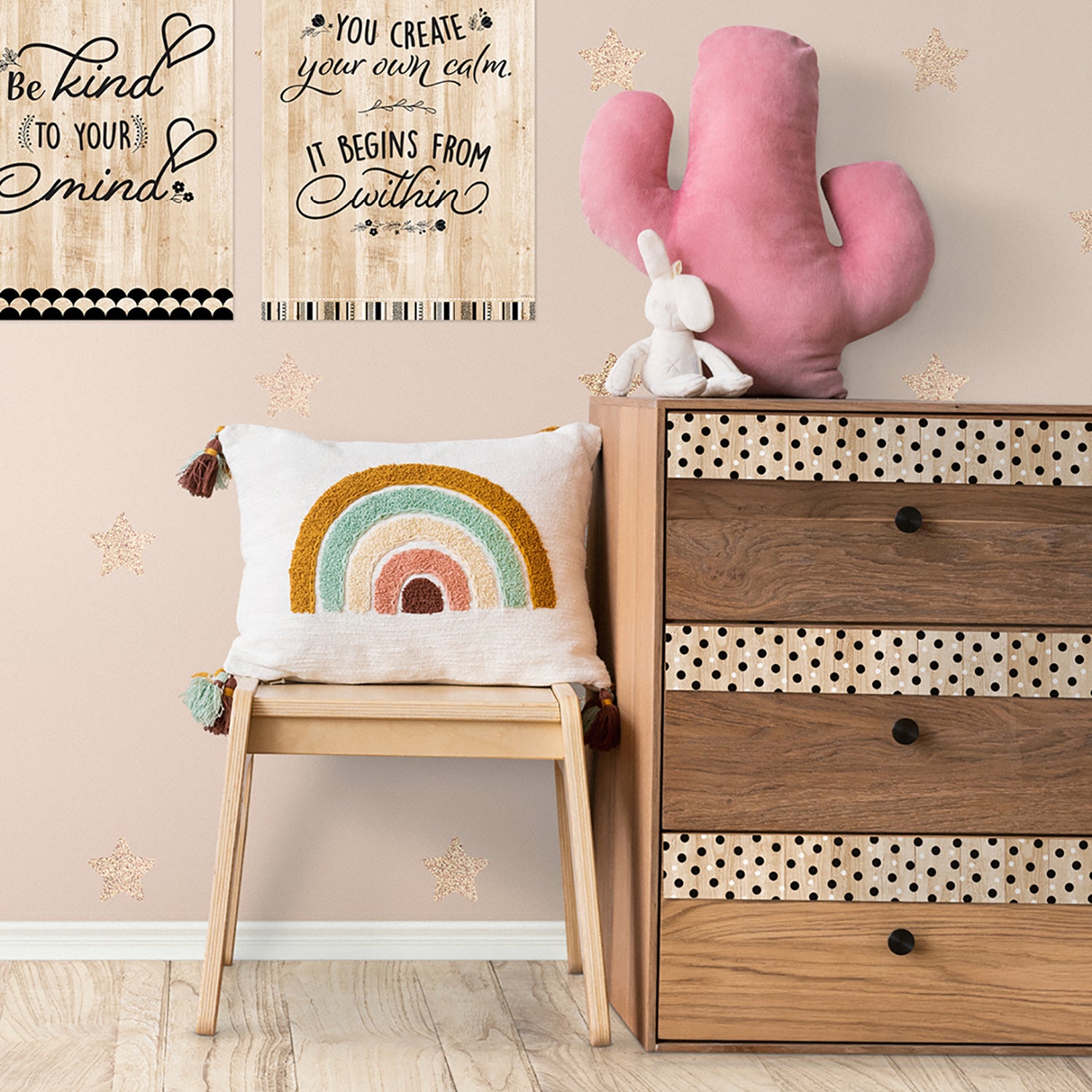 Core Decor Polka Dots on Wood EZ Border, 48 Feet