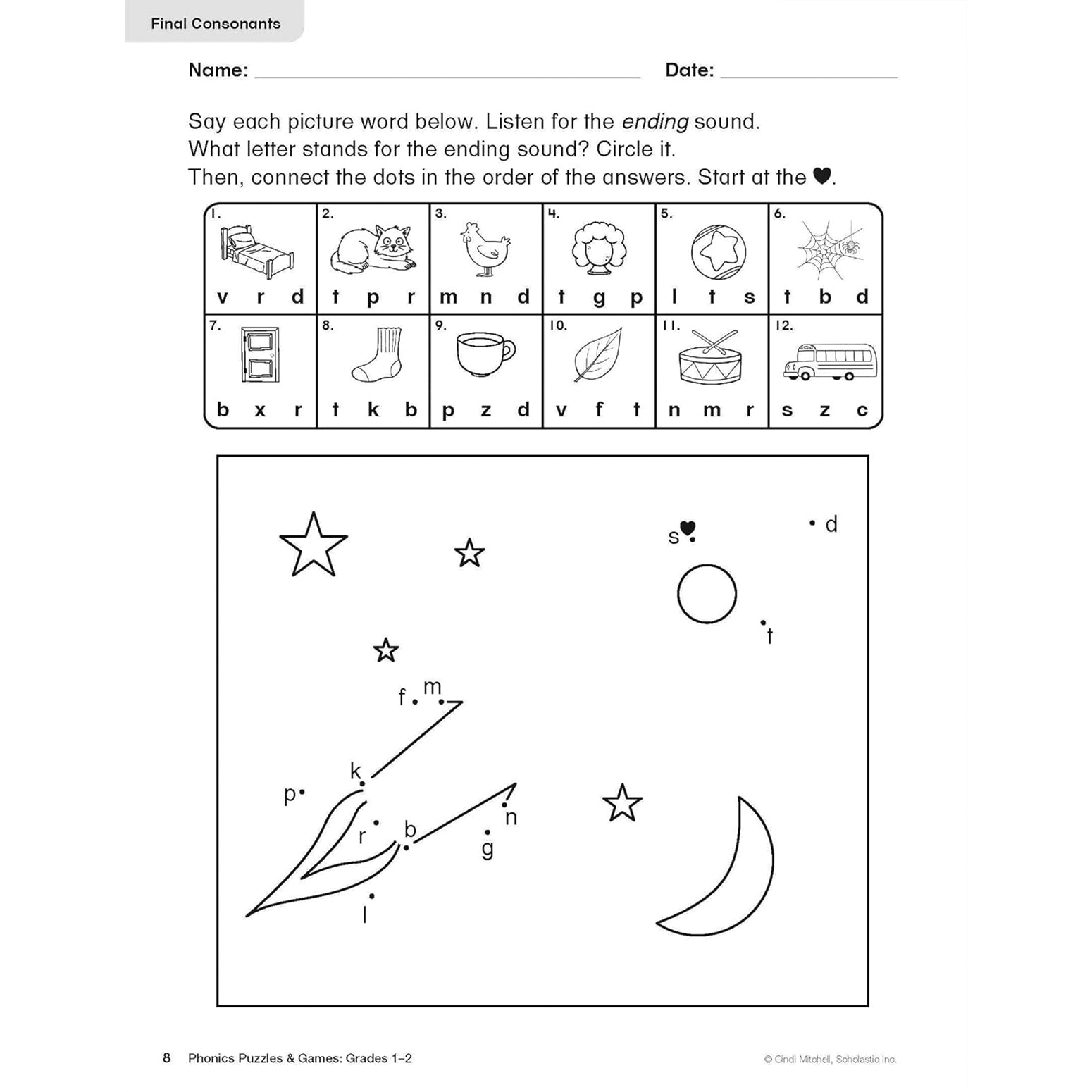 Phonics Puzzles & Games Activity Book for Grades 1-2
