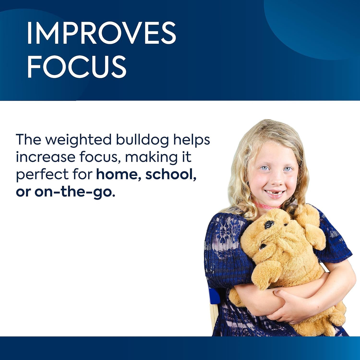 Happy Hugs Sensory Weighted Plush Bulldog