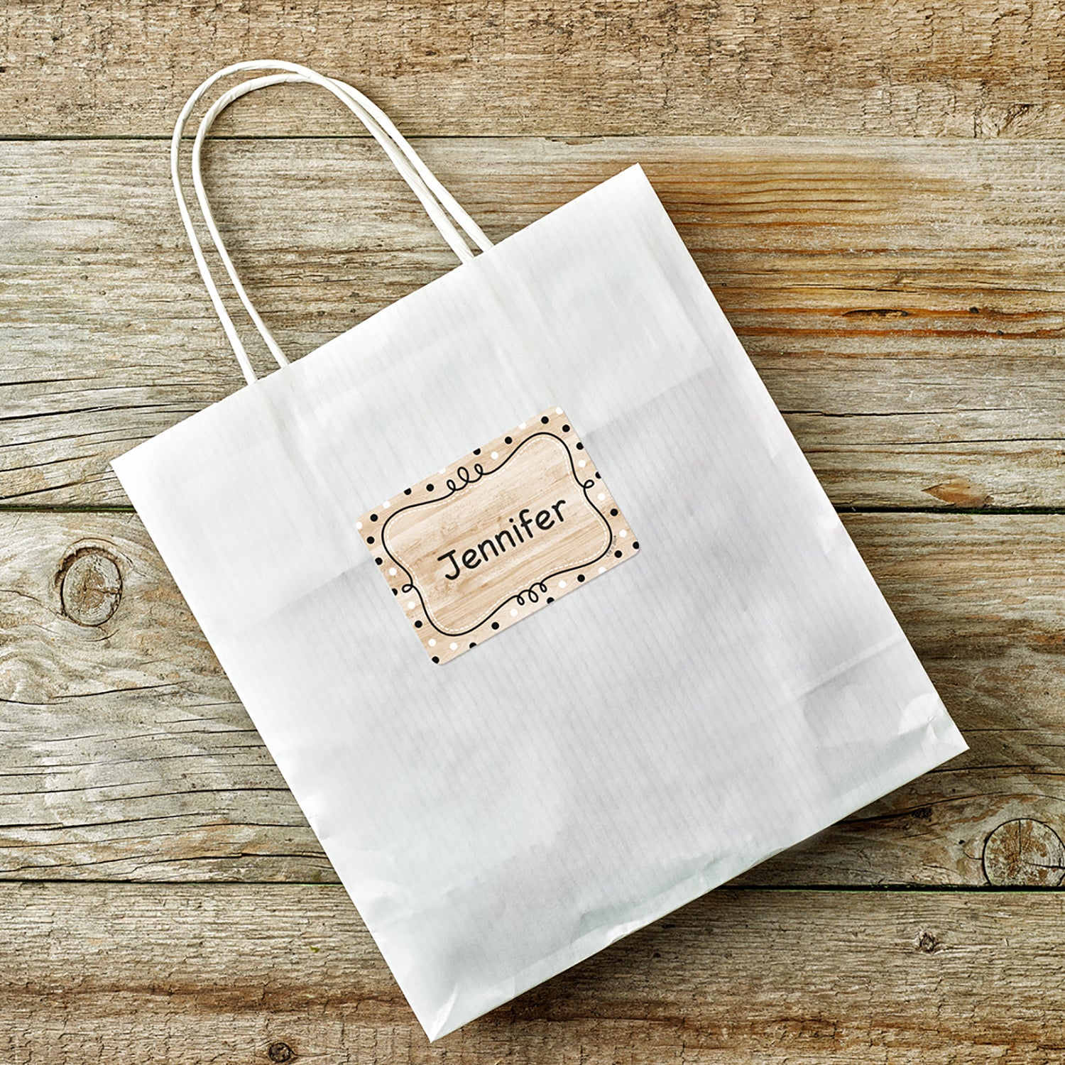 Core Decor Loop-de-Dots on Wood Labels, Pack of 36