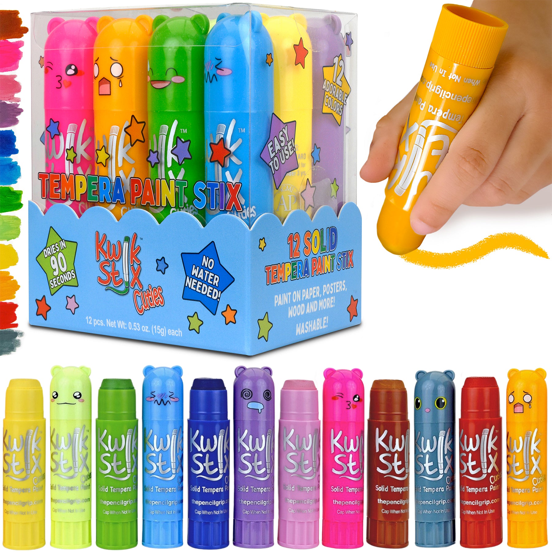 Cuties Solid Tempera Paint, Pack of 12