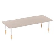 30" x 72" Rectangle Thermofused Activity Table with Adjustable Chunky Wood Legs - Asian Sand/White/Natural