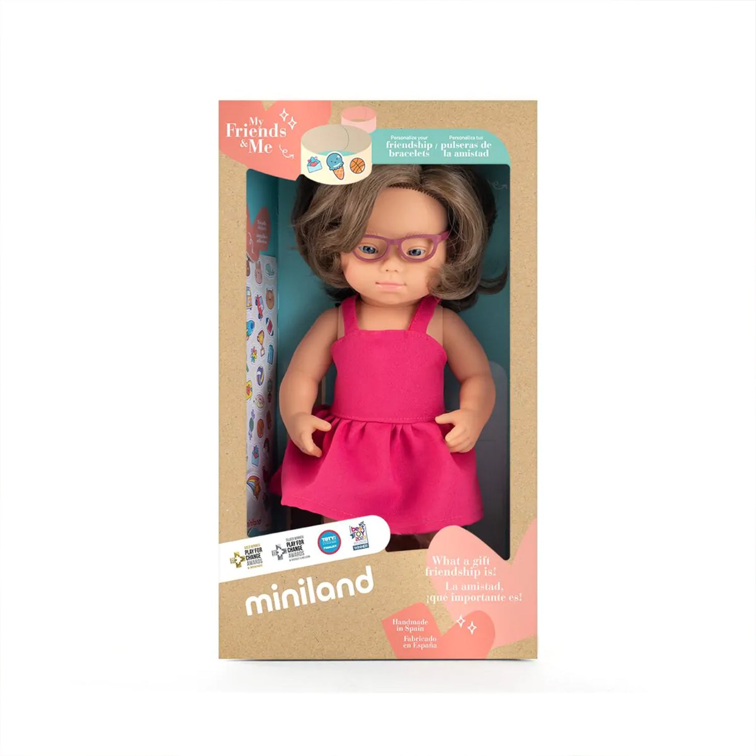My Friends & Me Baby Doll, Caucasian Girl With Down Syndrome And Glasses, 15", Boxed