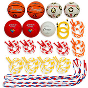 Physical Education Kit with 7 Balls & 14 Jump Ropes, Assorted Colors