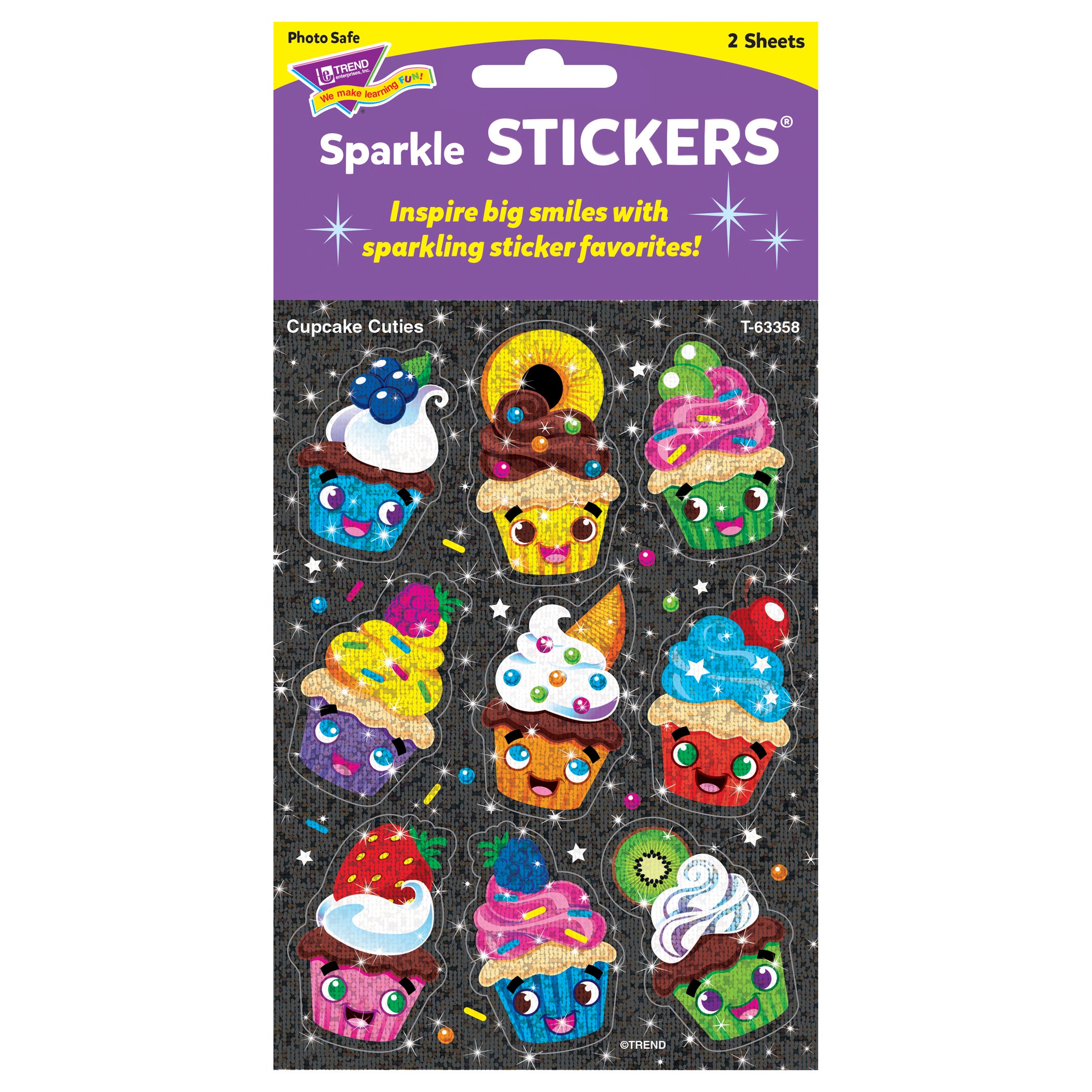 Cupcake Cuties Sparkle Stickers®, 18 Count