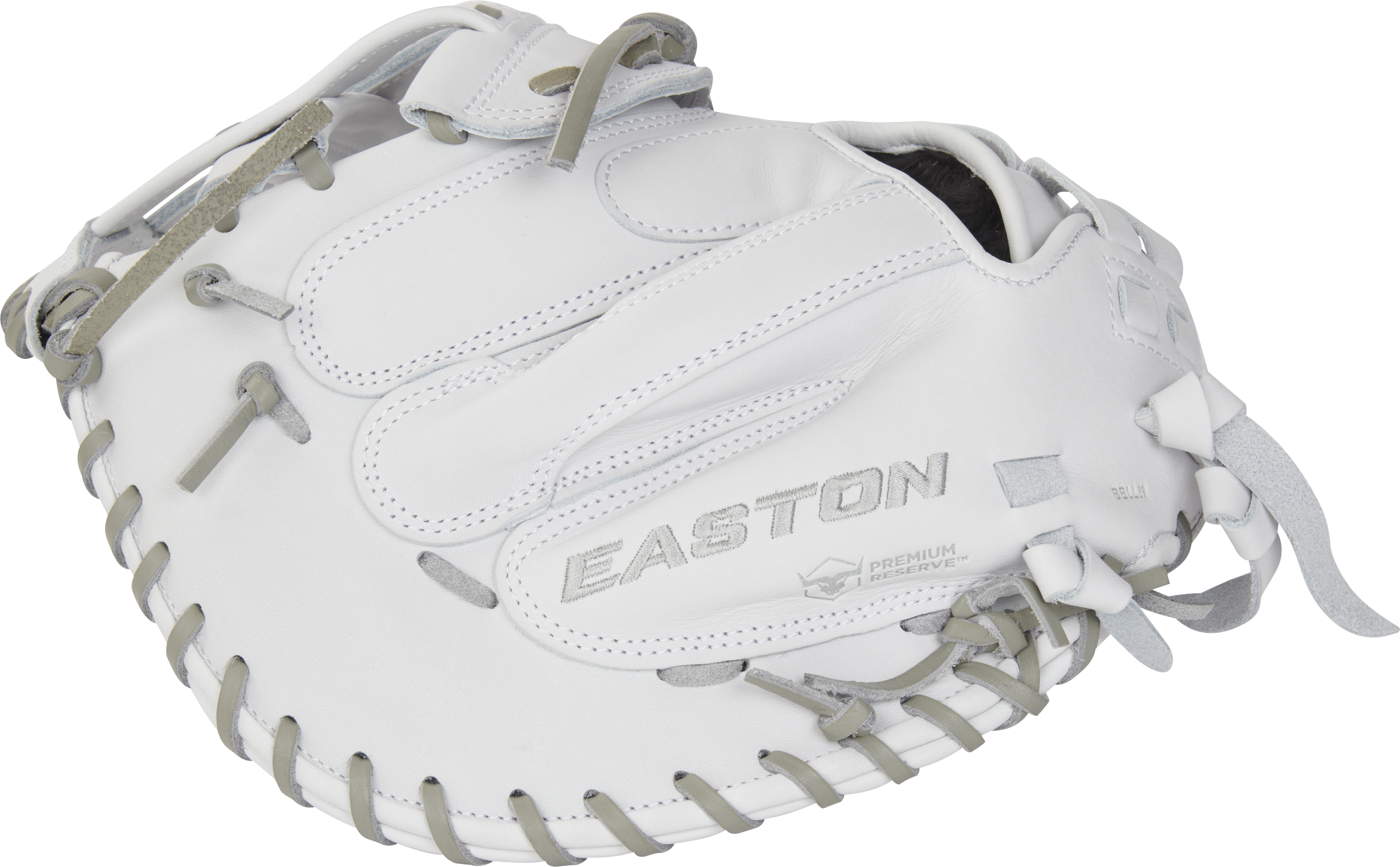 Easton Pro Collection Series Catchers Mitt 34-Inch Softball Glove  - Right Hand Thrower - White/Gray