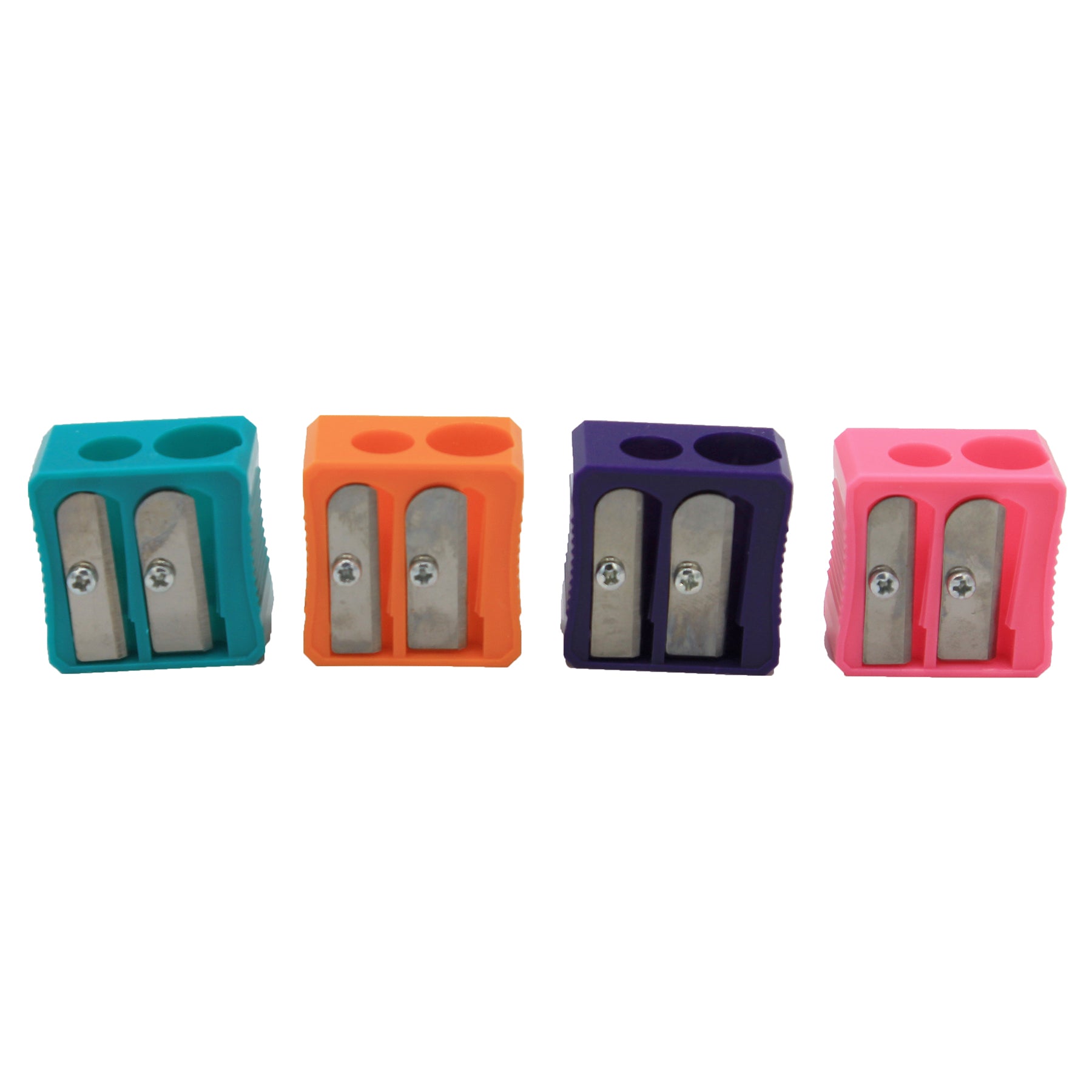 Dual Hole Plastic Pencil Sharpener, Assorted Colors