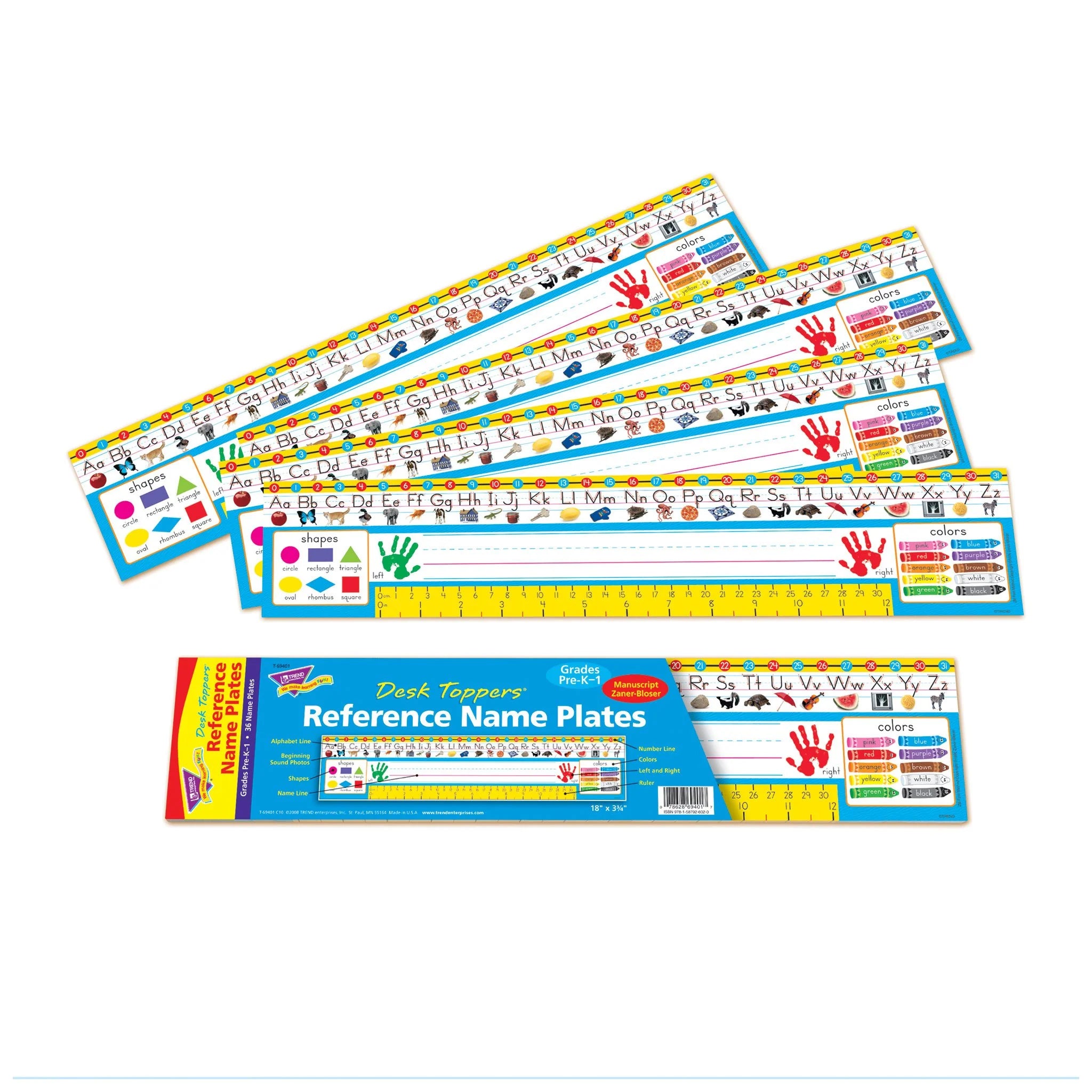 PreK-1 Zaner-Bloser Desk Toppers® Ref. Name Plates, 36 ct