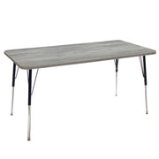 30" x 60" Rectangle La Madera Activity Table with Standard Legs - Light Gray Wood/Black