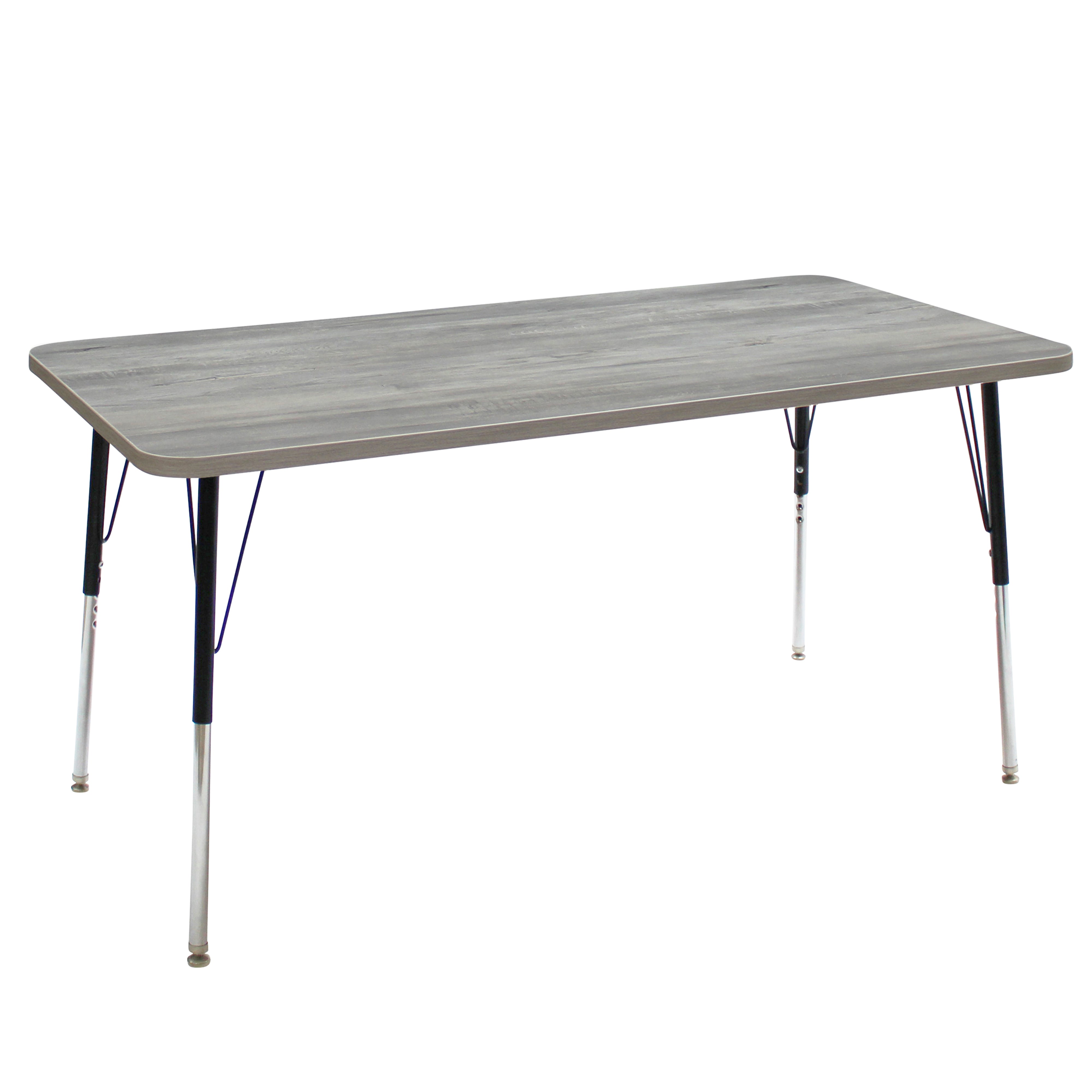 30" x 60" Rectangle La Madera Activity Table with Standard Legs - Light Gray Wood/Black