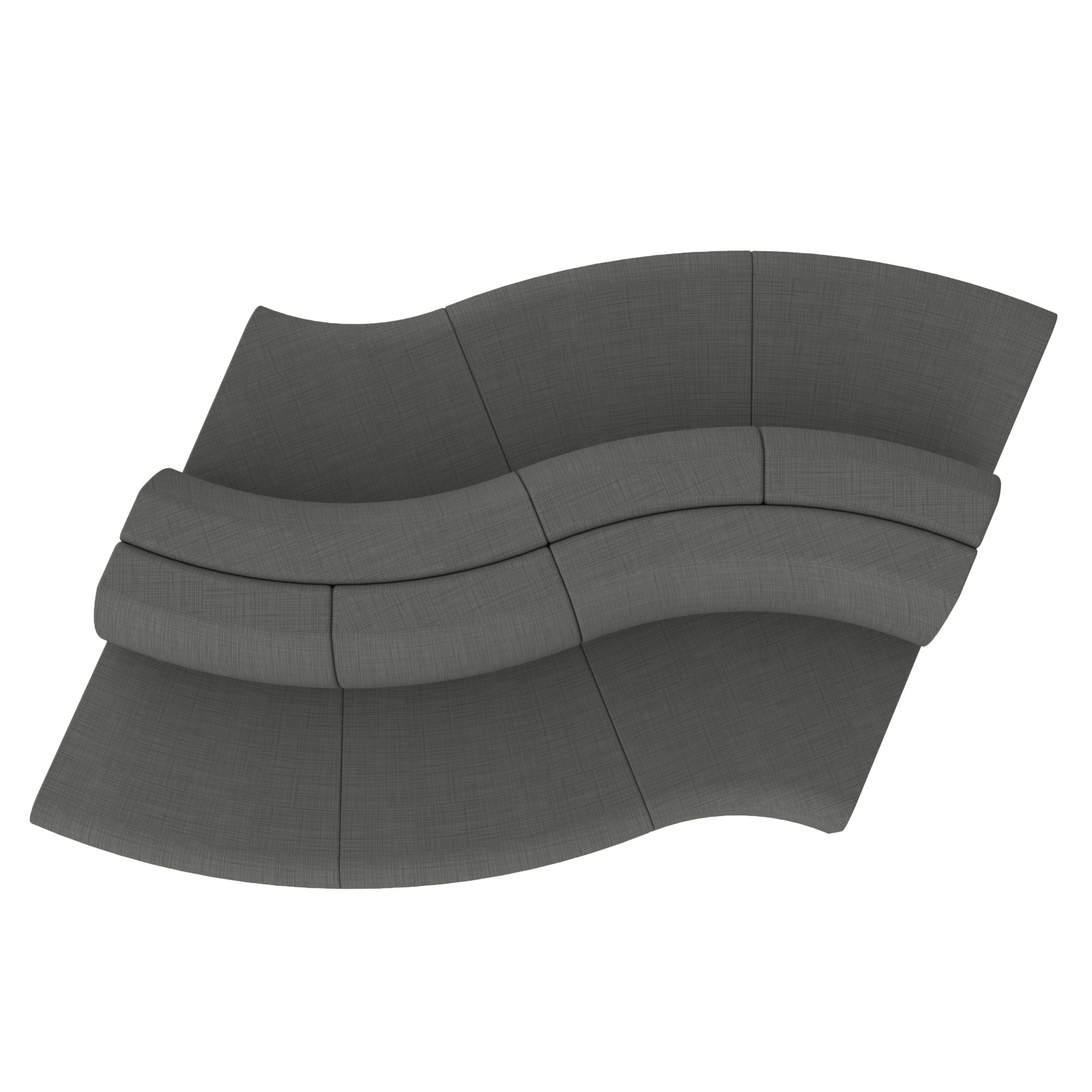 Pro Series Connect Edged Ripple Seating, 6-Piece Set - Slate Gray Crosshatch