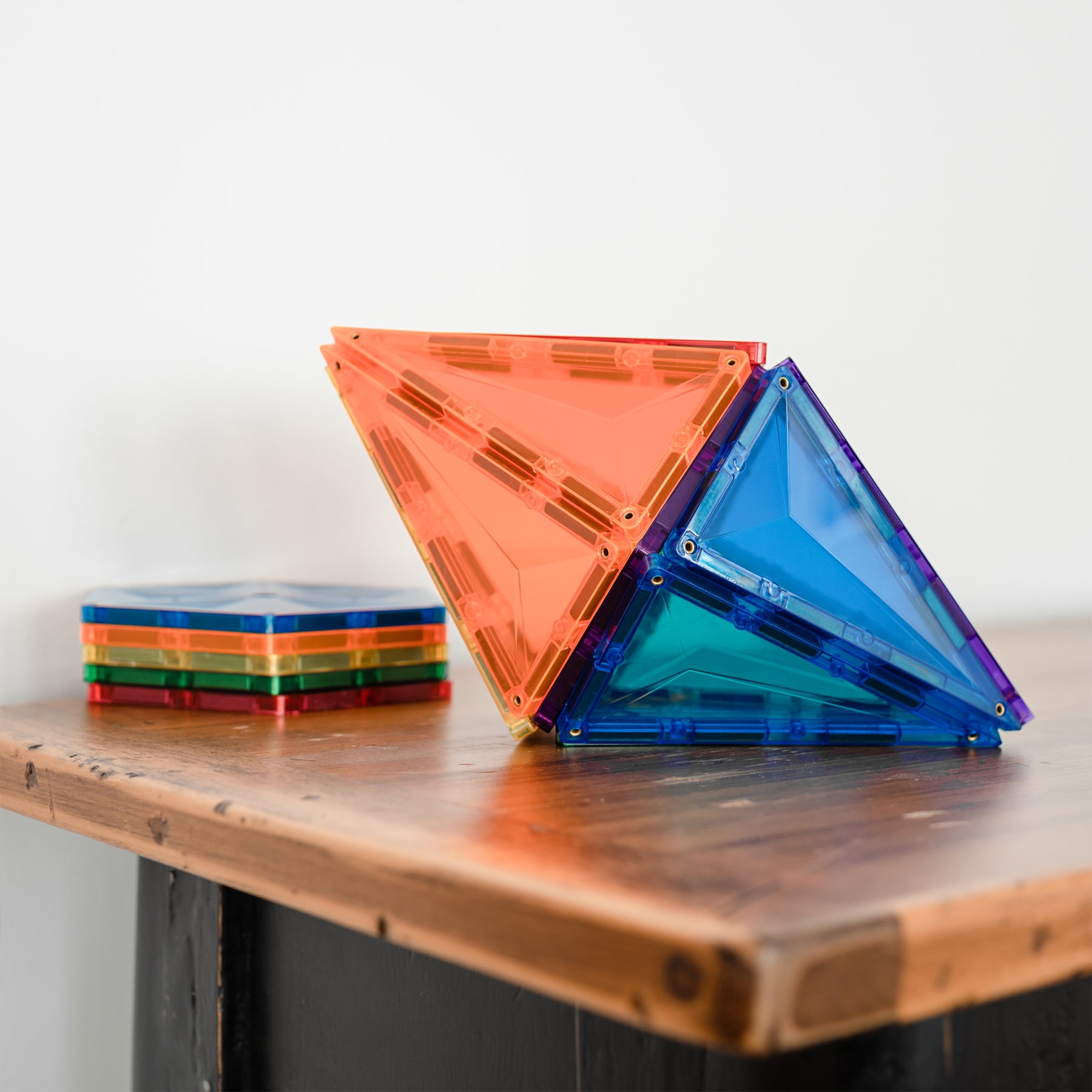 Magnetic Tiles Rainbow Geometry Pack, 30 Pieces
