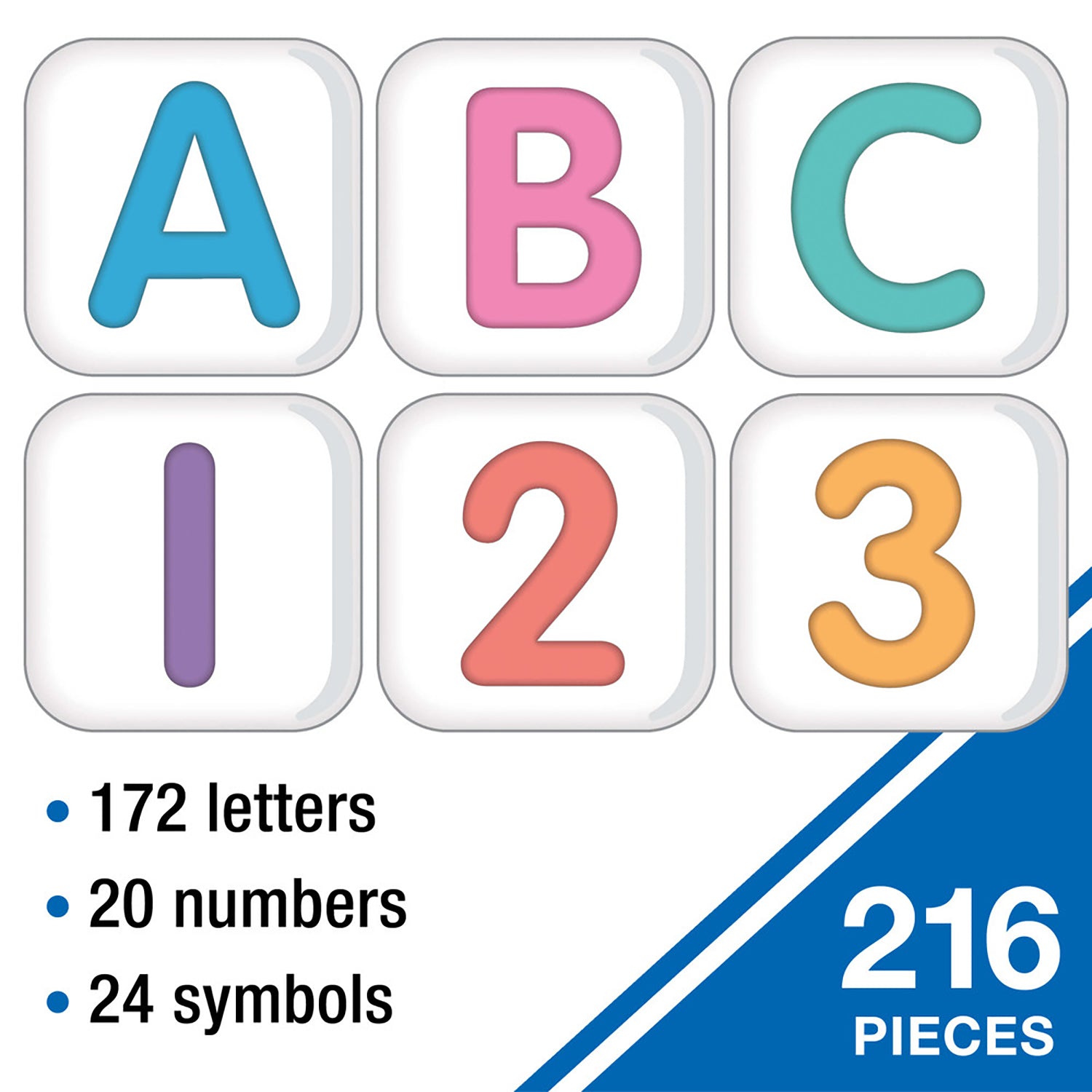 Crafty and Cool Letter Beads Bulletin Board Letters, 216 Pieces