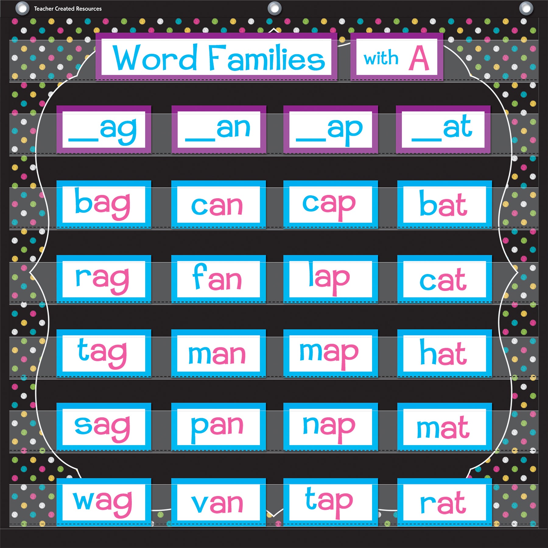 Chalkboard Brights 7 Pocket Chart (28" x 28")