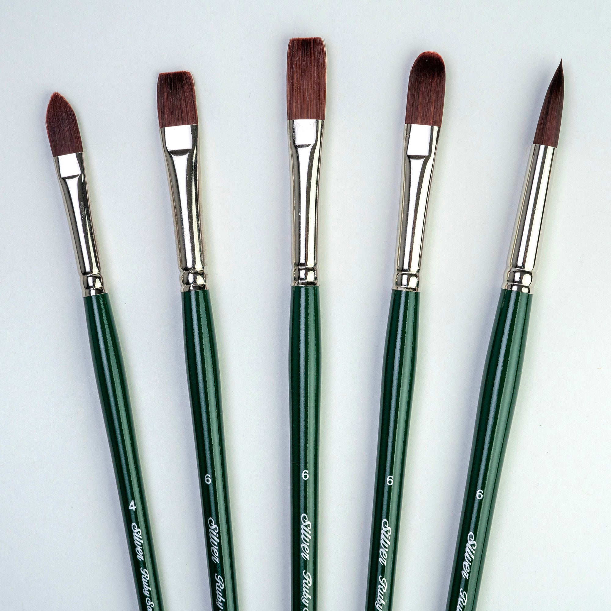 Ruby Satin Size 6 Variety Brush Set, 5 Brushes