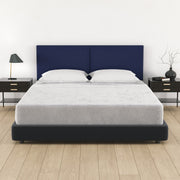 Jaxx Panelist Modern Padded Headboard- Set of 2 Wall Mounted Panels (Each 22.5" x 30")- Queen Double Tall, Vegan Leather, Deep Blue