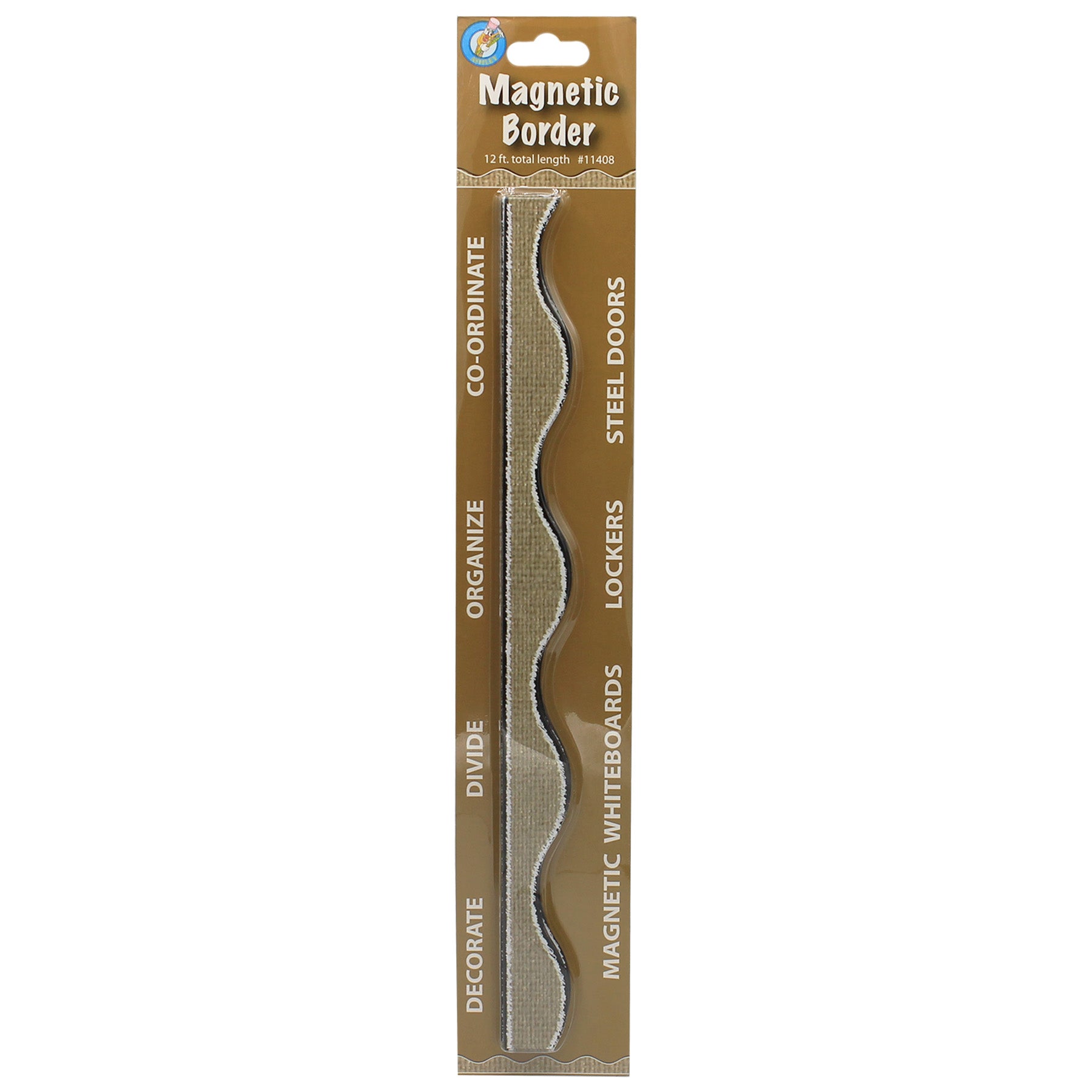 Magnetic Scallop Border Burlap Scribble, 12'