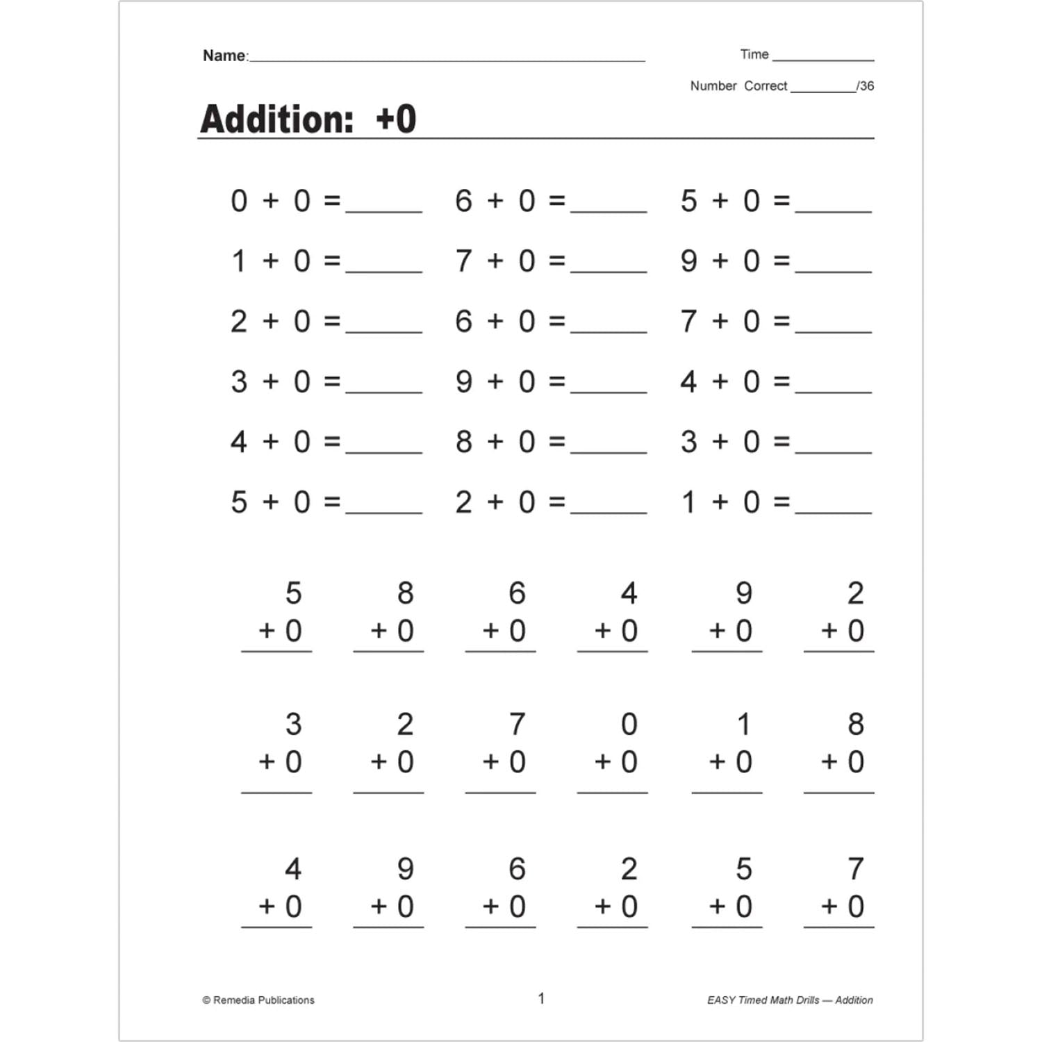 Easy Timed Math Drills: 4 Book Set